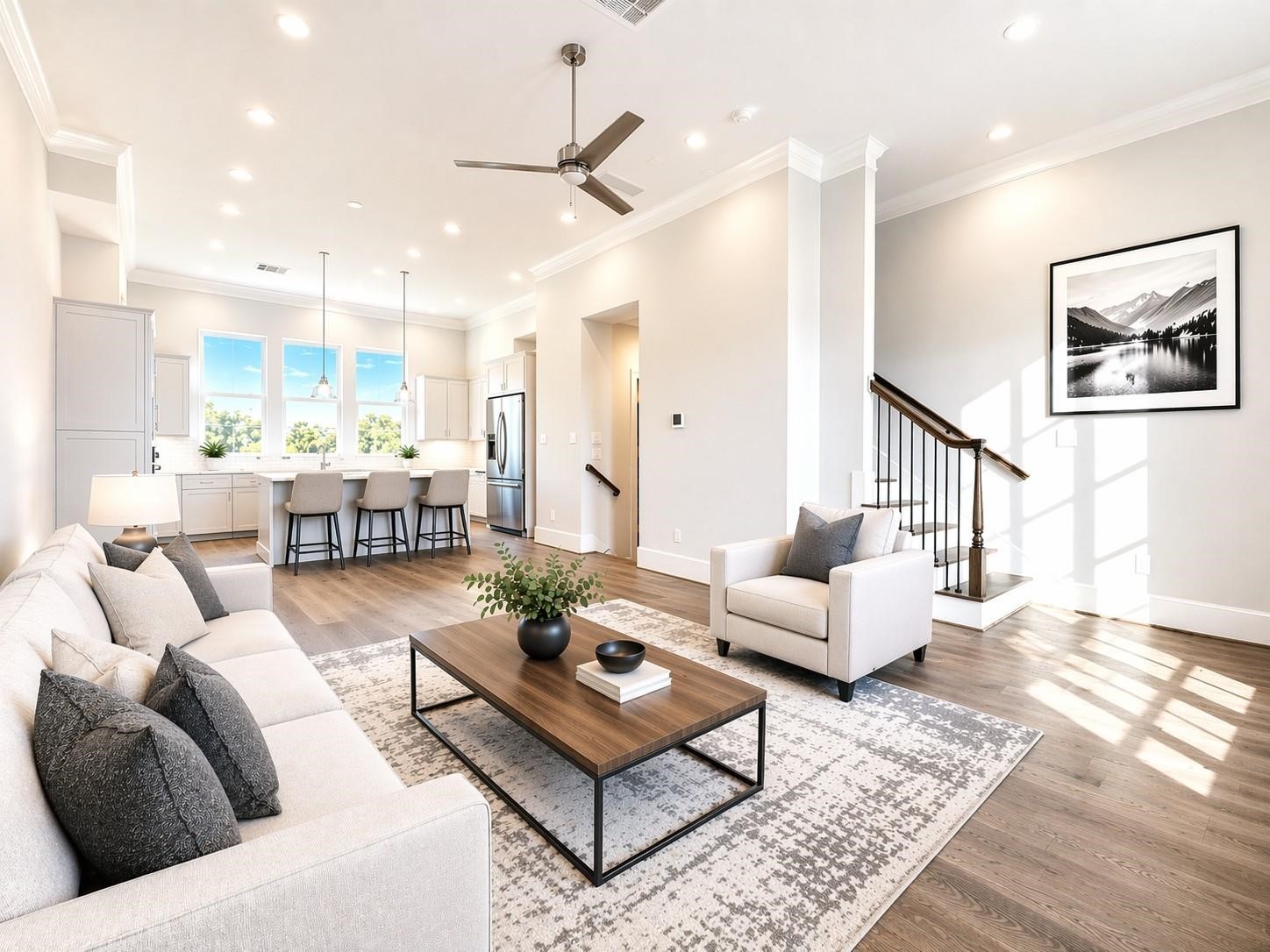 Soaring ceilings in the living area! Photo is from a previous build of similar plan.