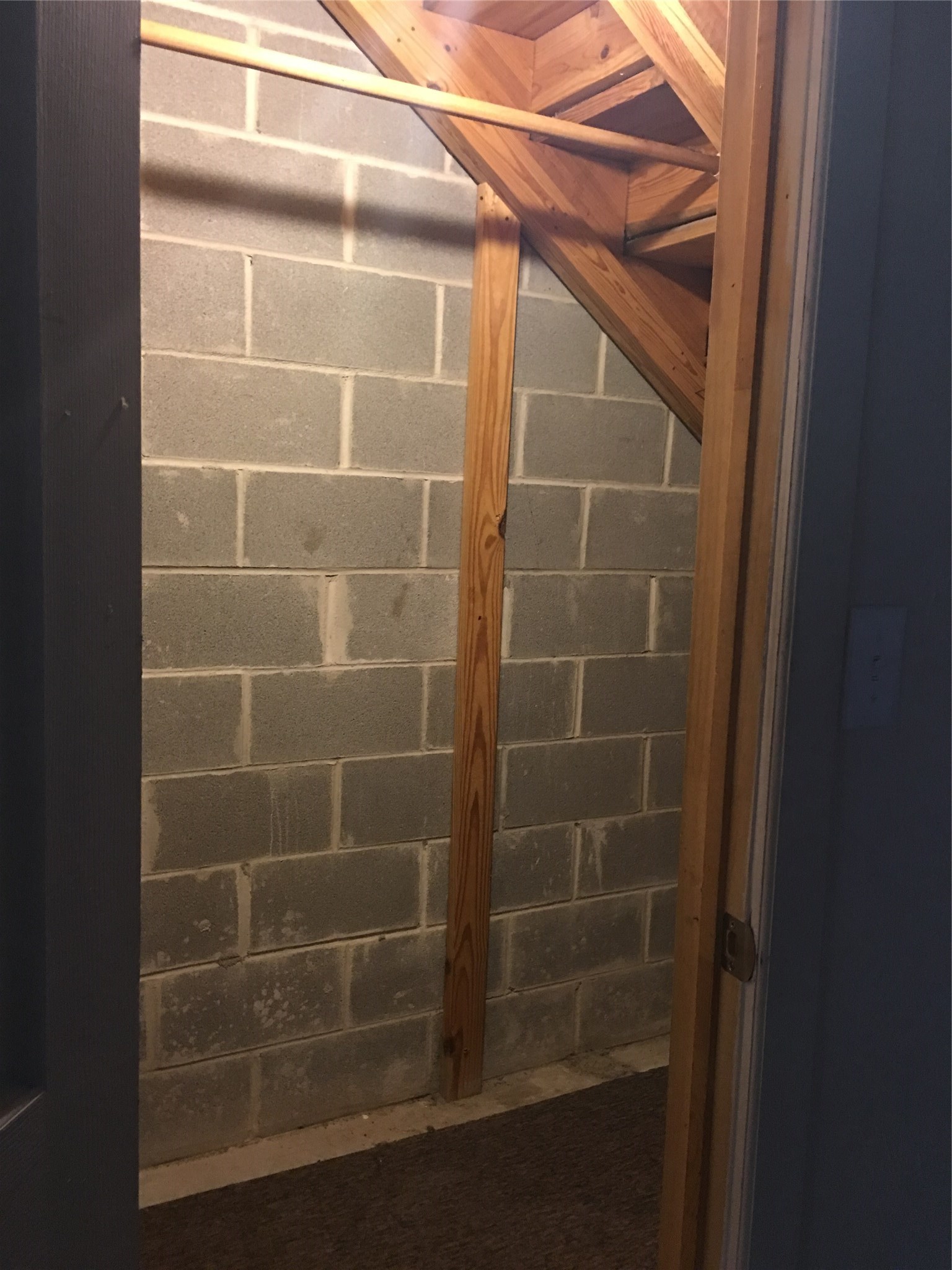 Inside the storage area beneath the stairs