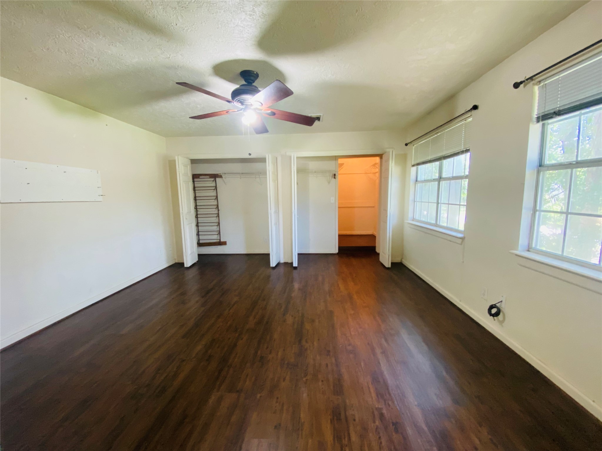 2 large closets (right closet is extra-deep)