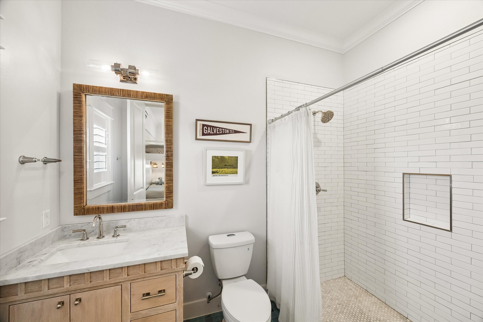 Full bath. Large closet with safe room