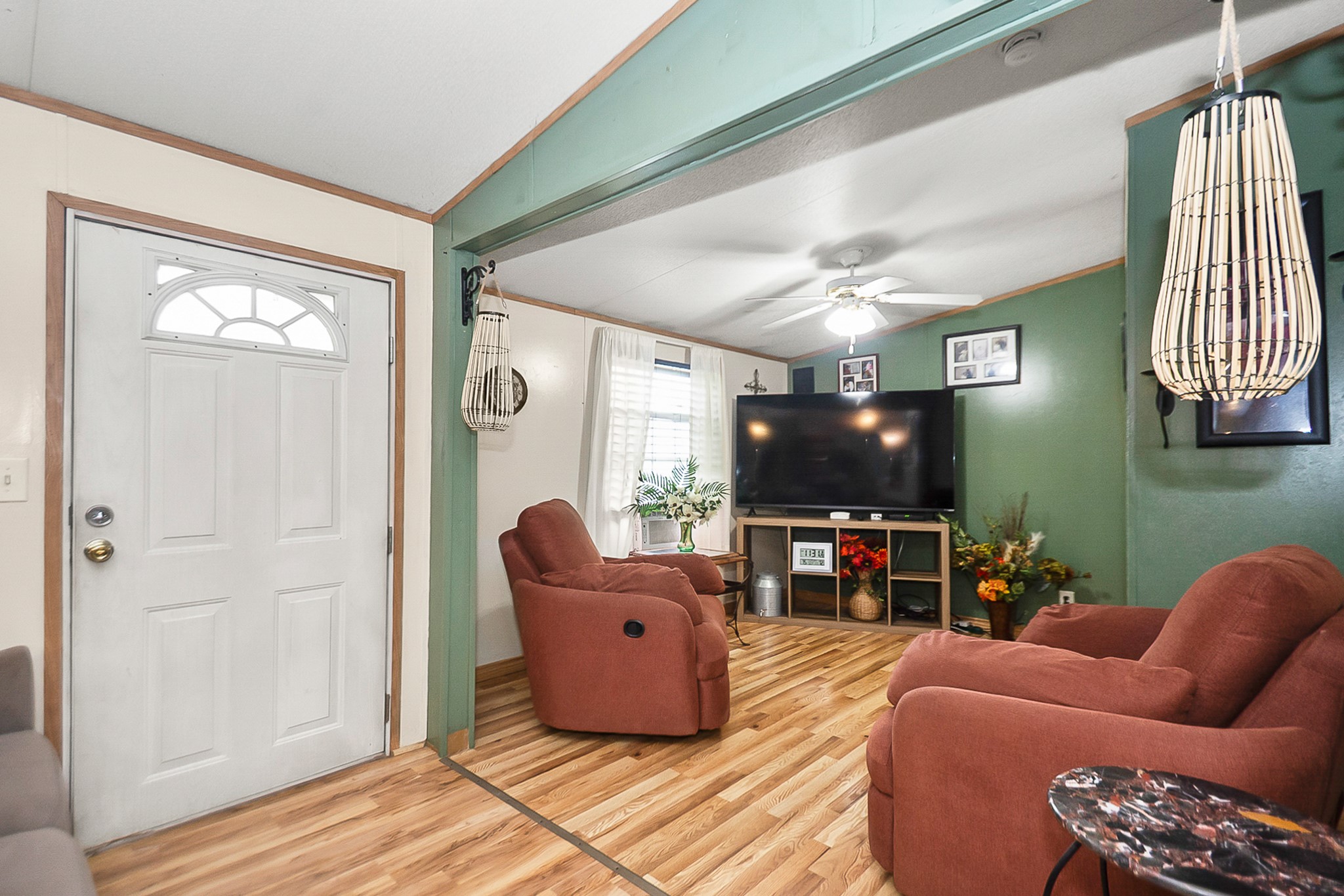 This space was the third bedroom. converted into an extra living room. There is a closet so it can be converted back into a third bedroom if needed.