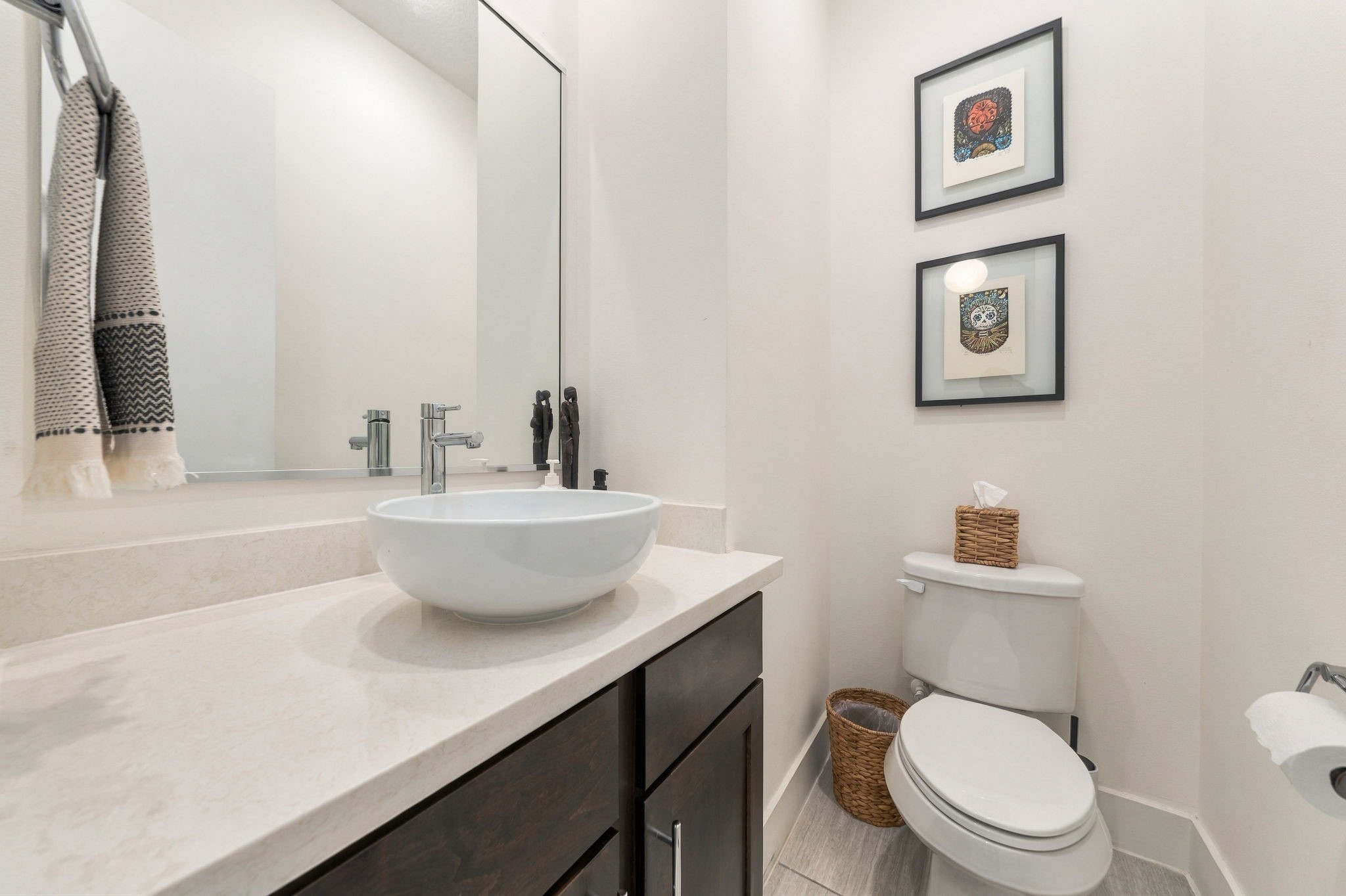 Half bath privately located on the 1st floor
