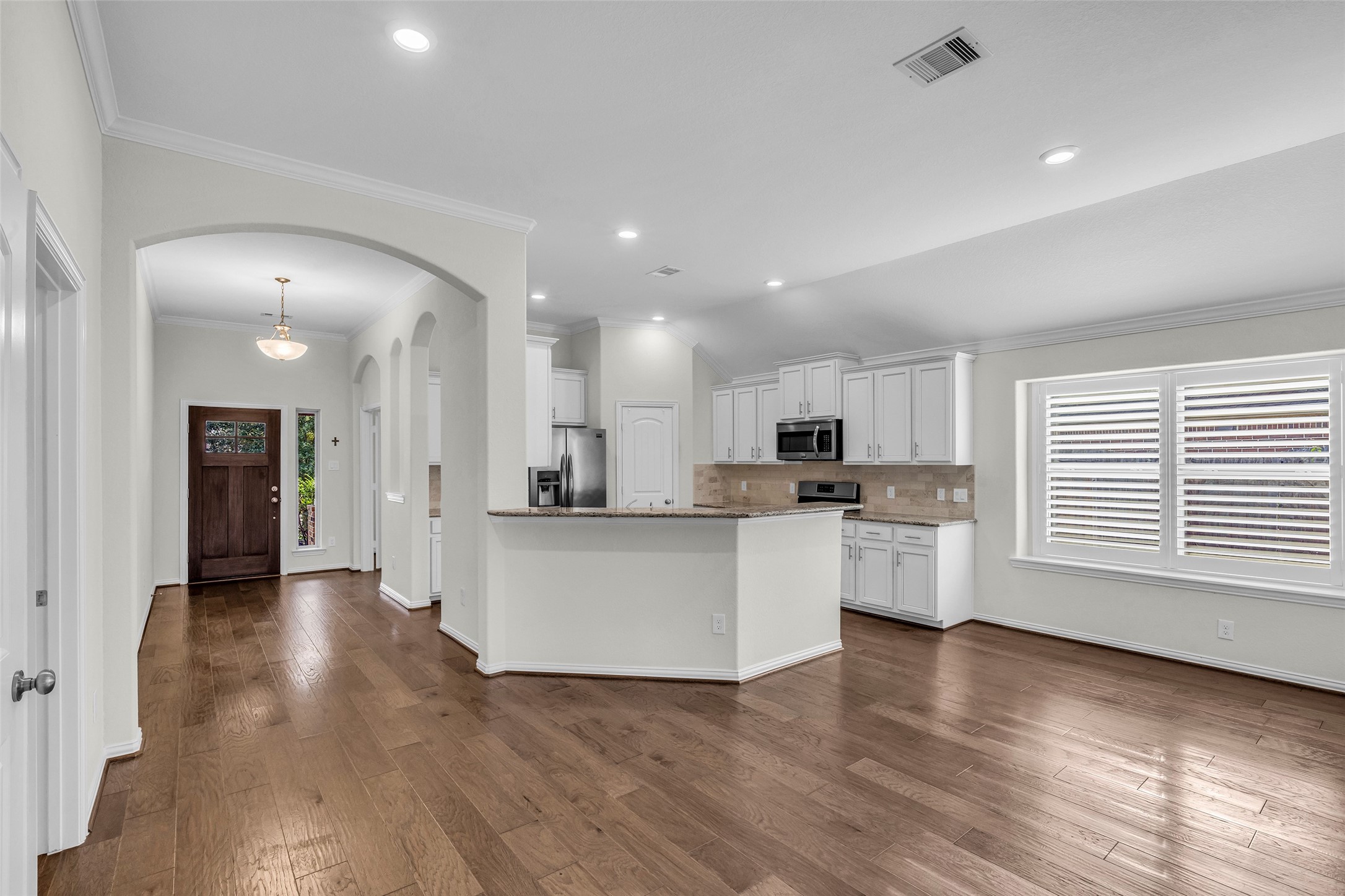 Kitchen is open to dining area and Living Room