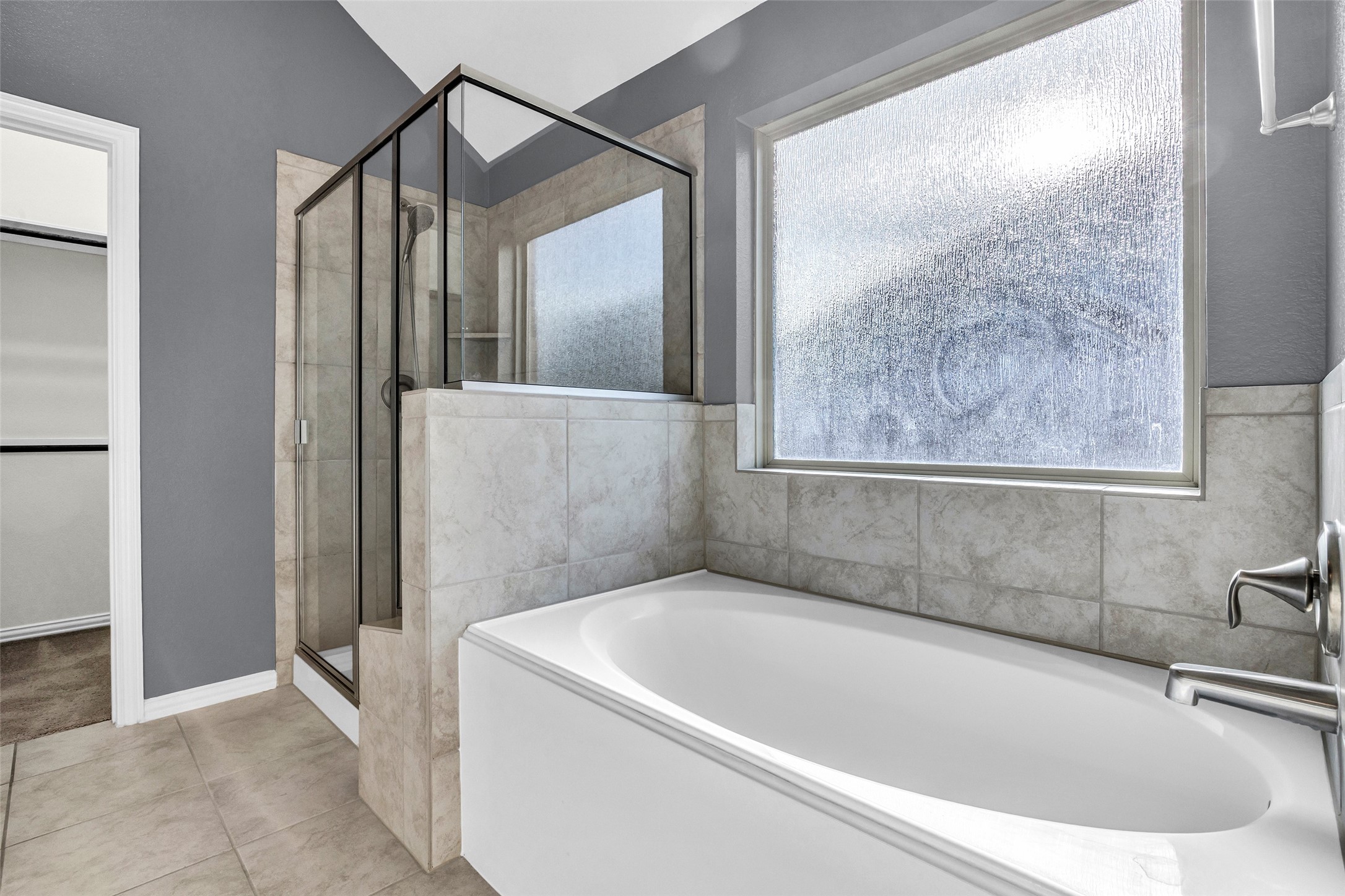 Primary Bath with Separate shower and Soaking Tub