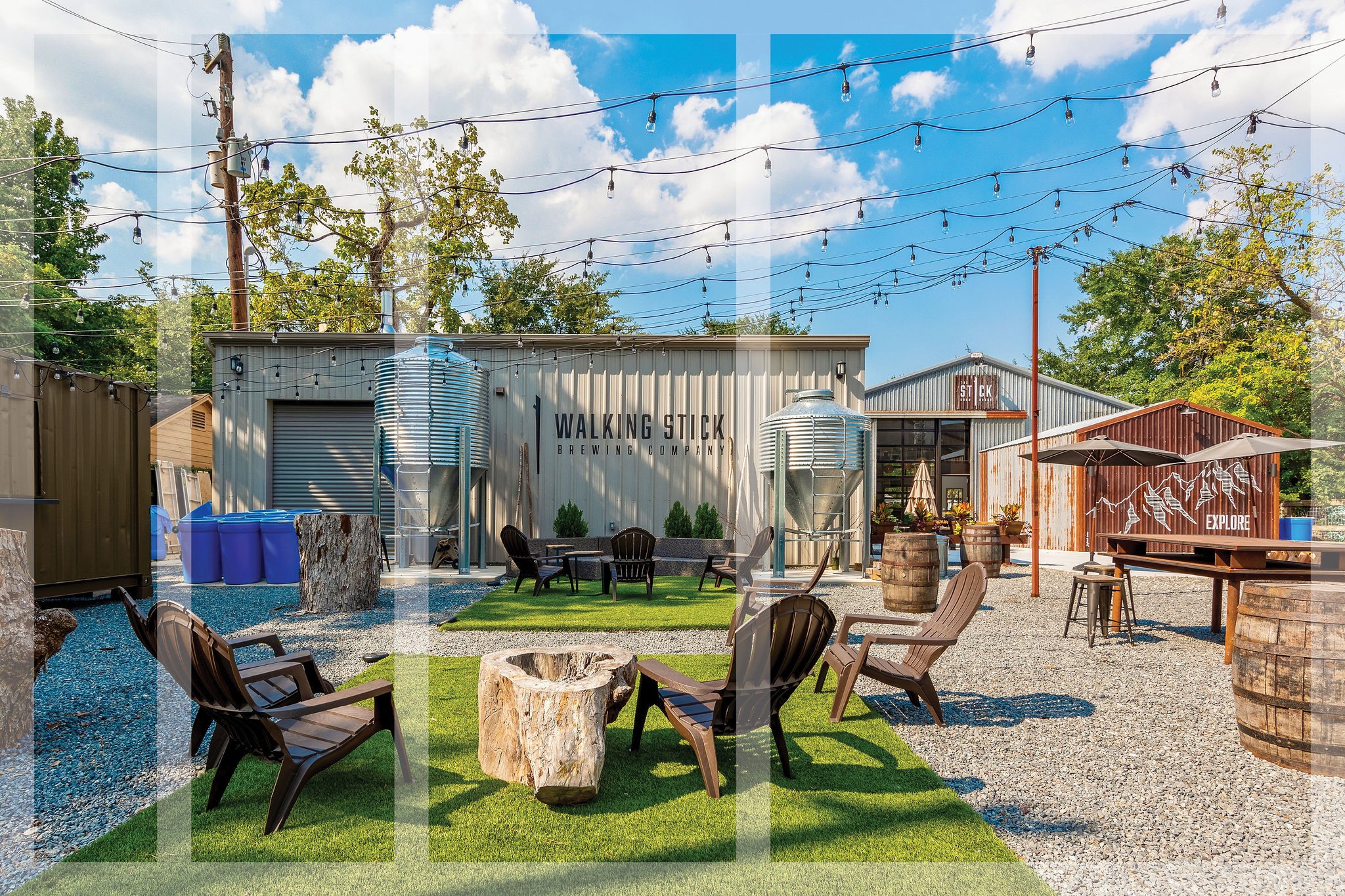 Walking Stick Brewing Company, together with their tap room and beer garden affectionately known as The Stick, features a seamless indoor-outdoor experience with craft beer and rotating food trucks.