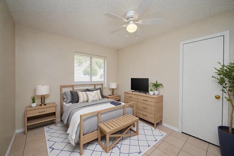 Virtually staged bedroom 1