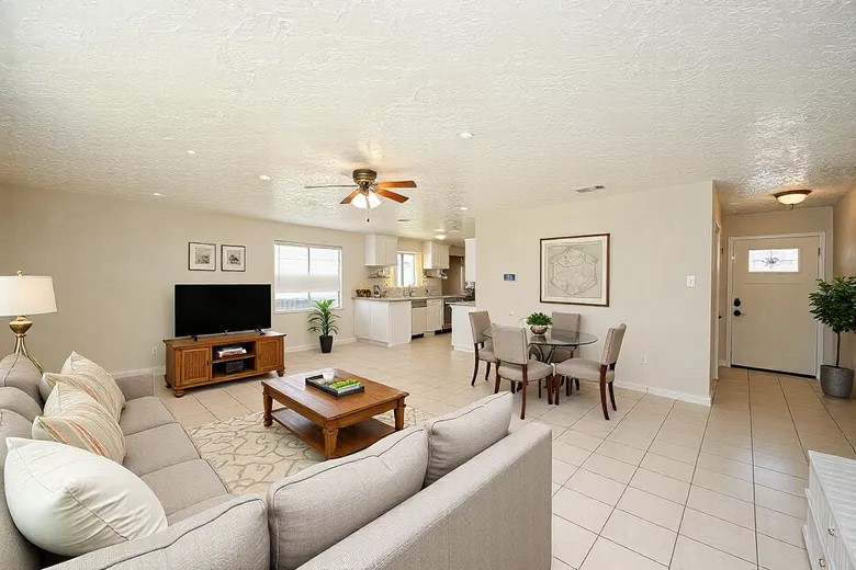 Virtually staged living room