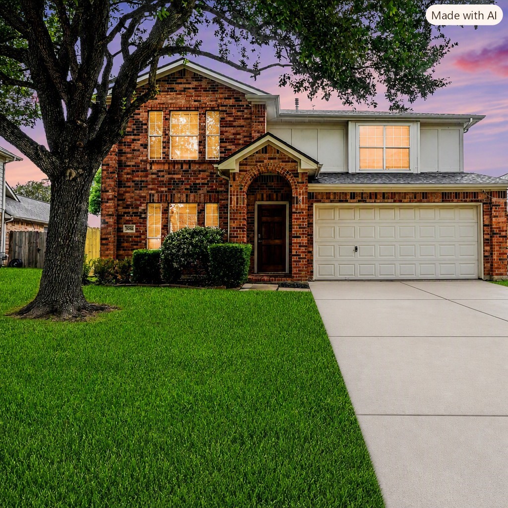 Front yard, spacious driveway