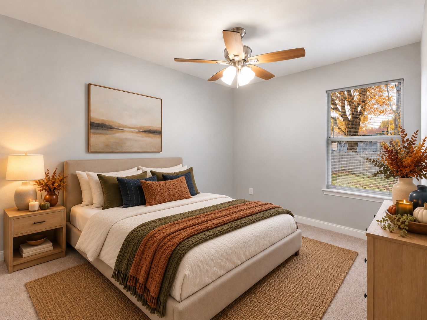 Additional bedroom offering space for a guest room, home office, or your preferred setup. Digitally staged.
