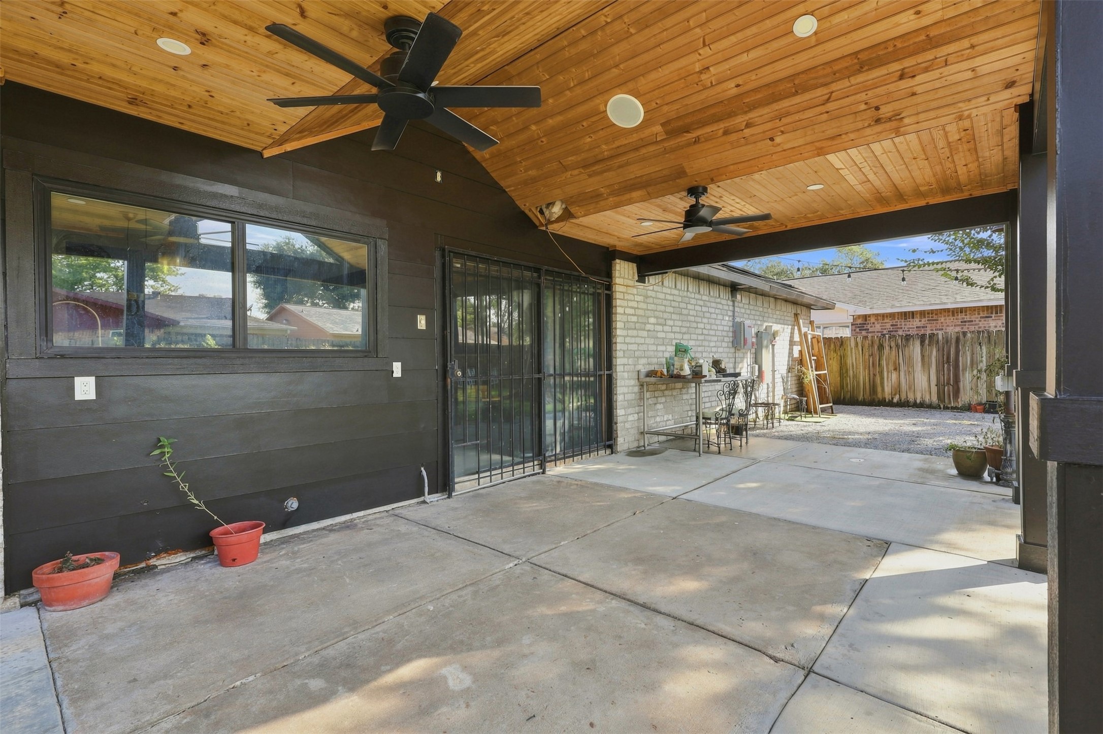 Backyard patio.