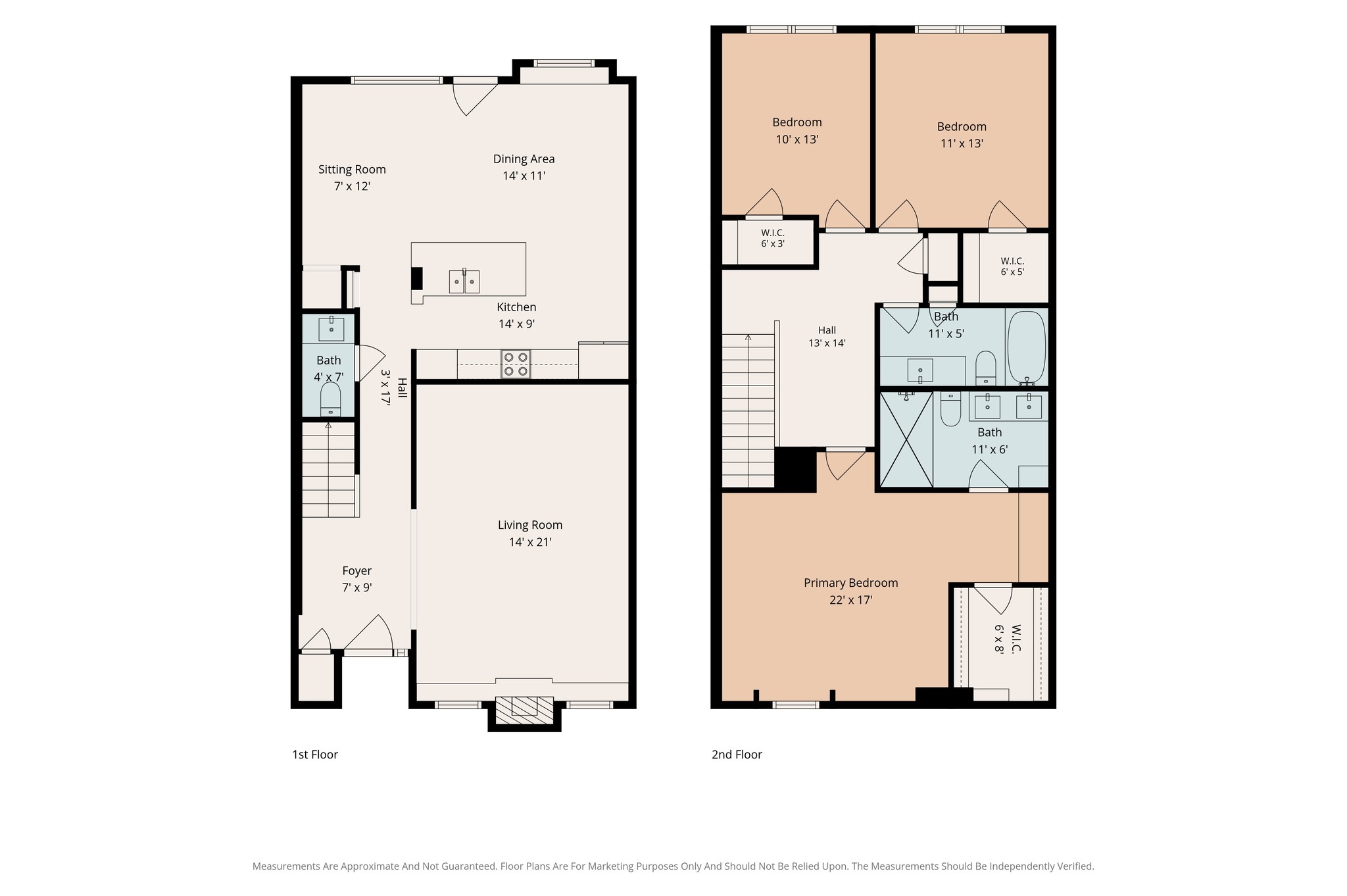 Floor plans for both the first and second floors!