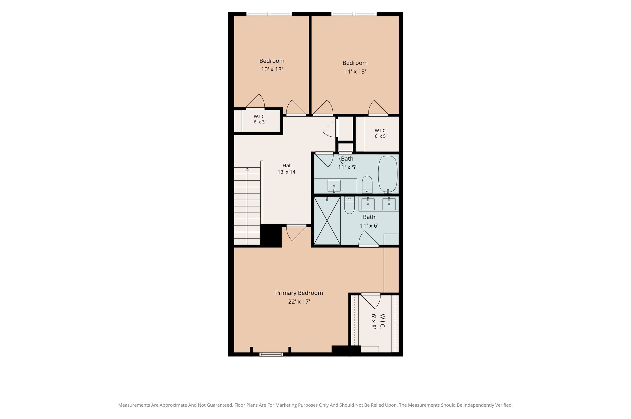 Floor plan for the second floor