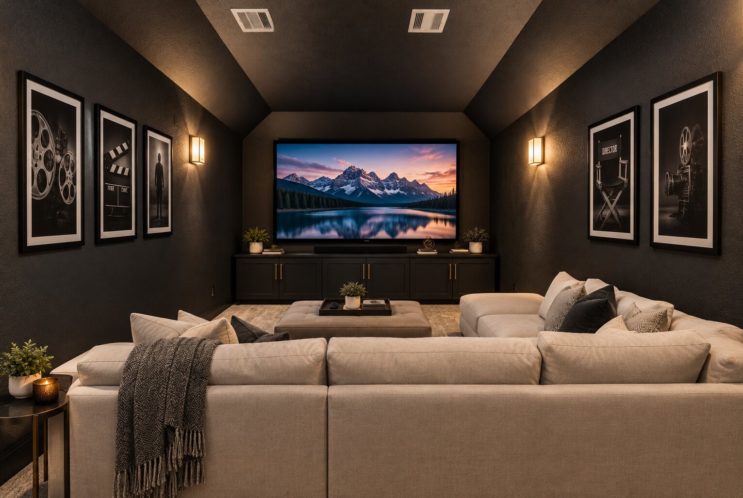 Staged photo of the media room