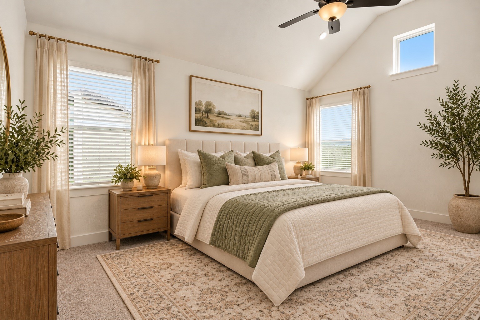 virtually staged primary bedroom