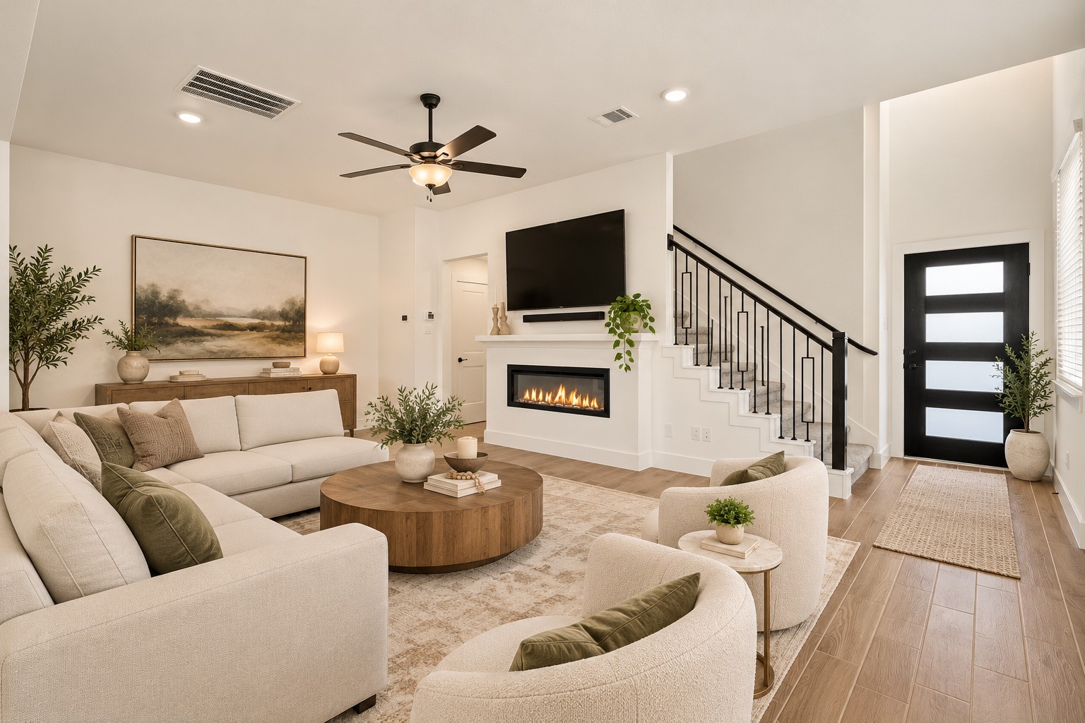 virtually staged living room