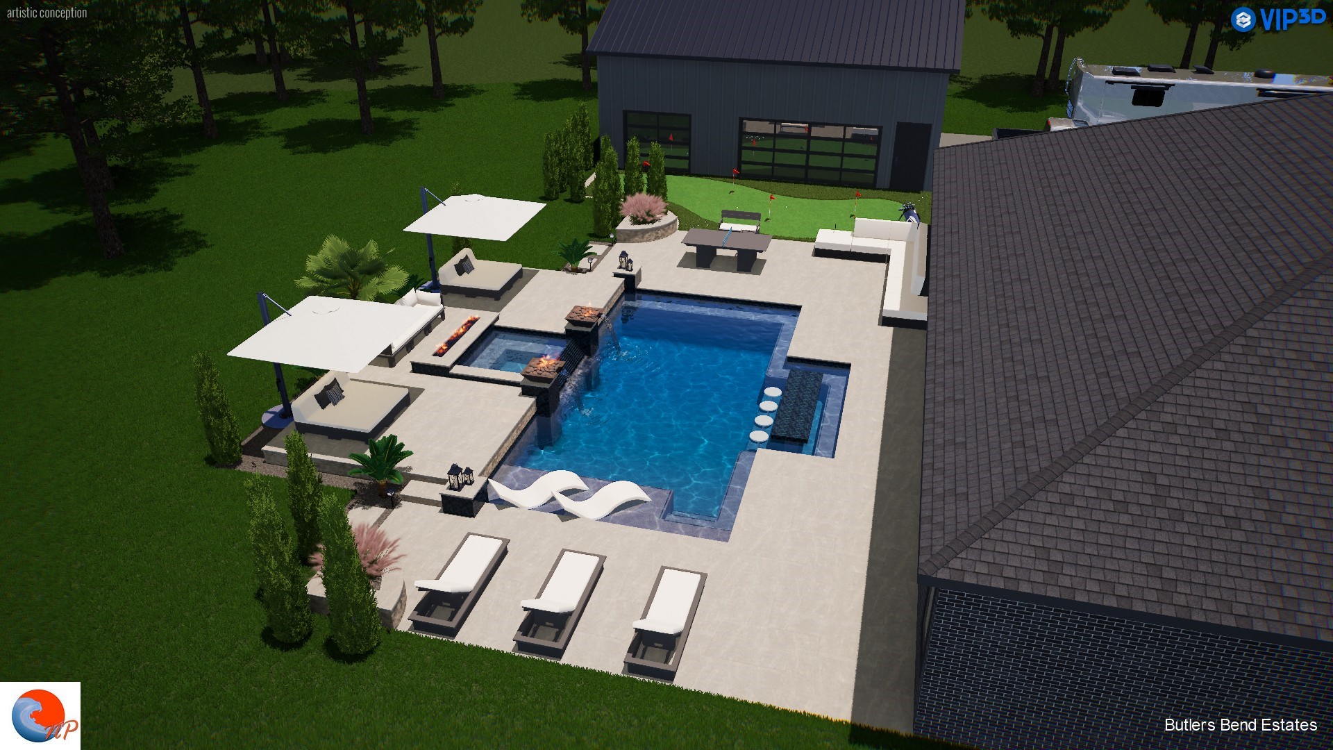pool rendering, not actual photo