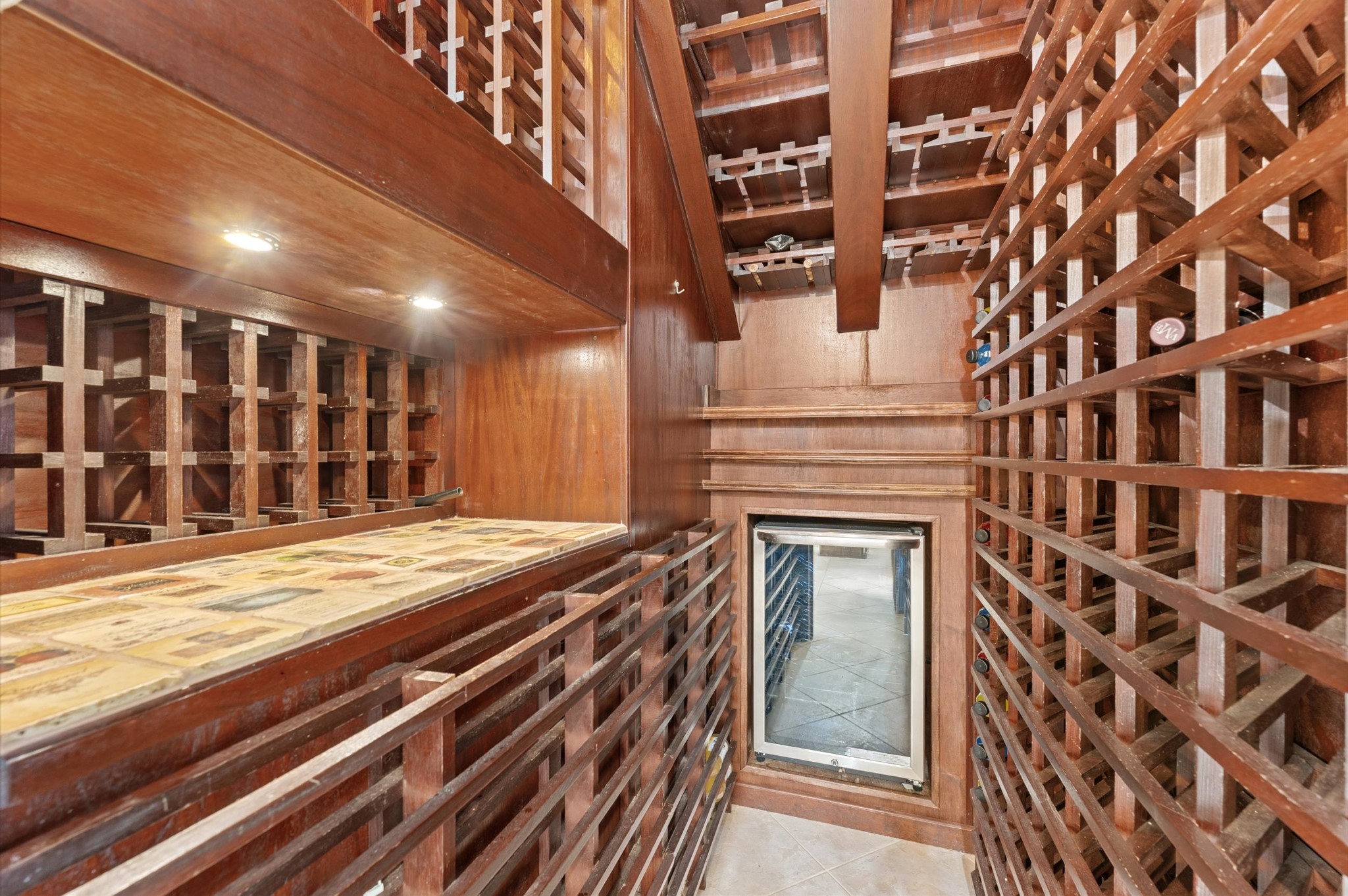Climate controlled wine room.