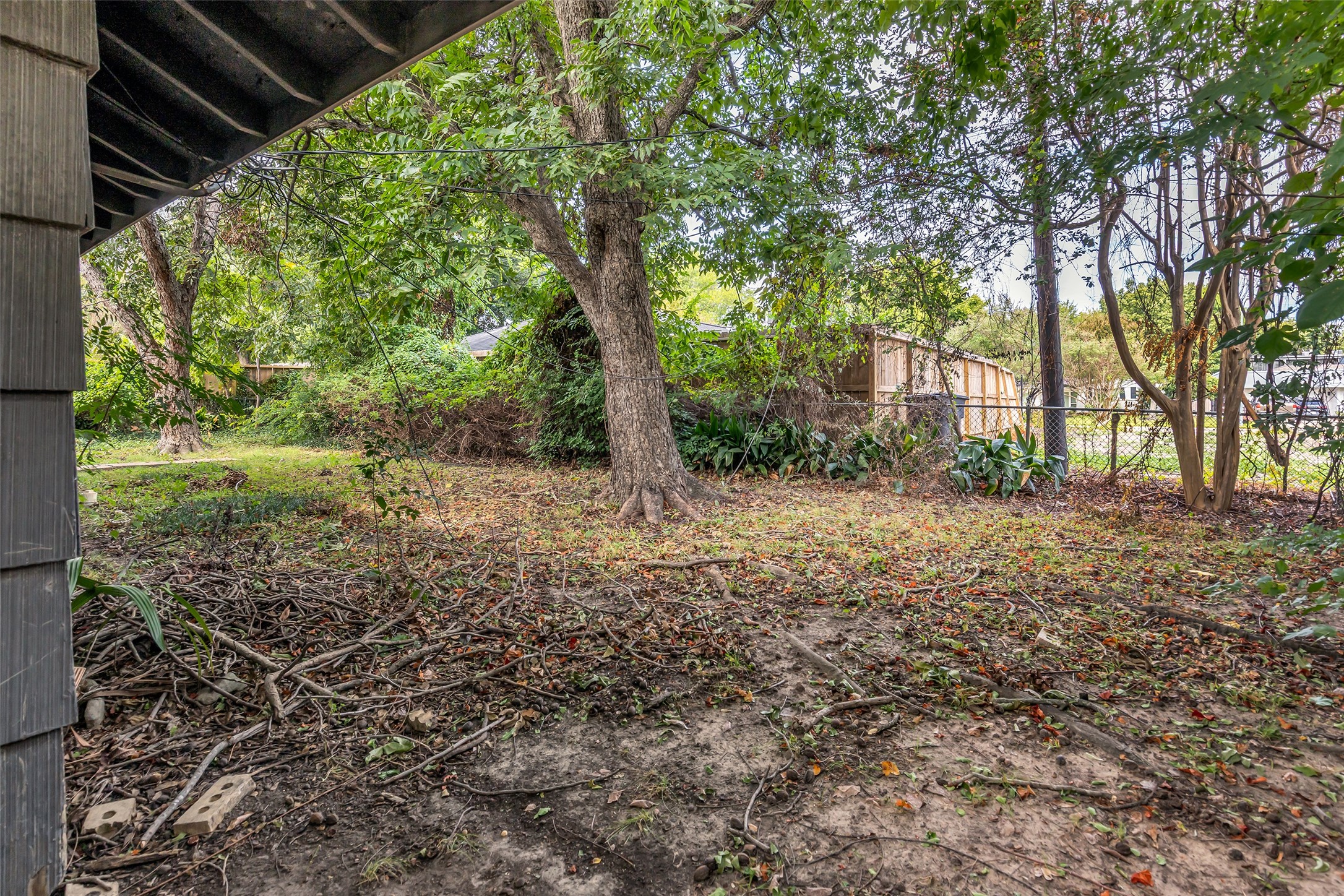 Shade trees and a deep backyard give you room to imagine your future outdoor space. Shade trees and a deep backyard give you room to imagine your future outdoor space.