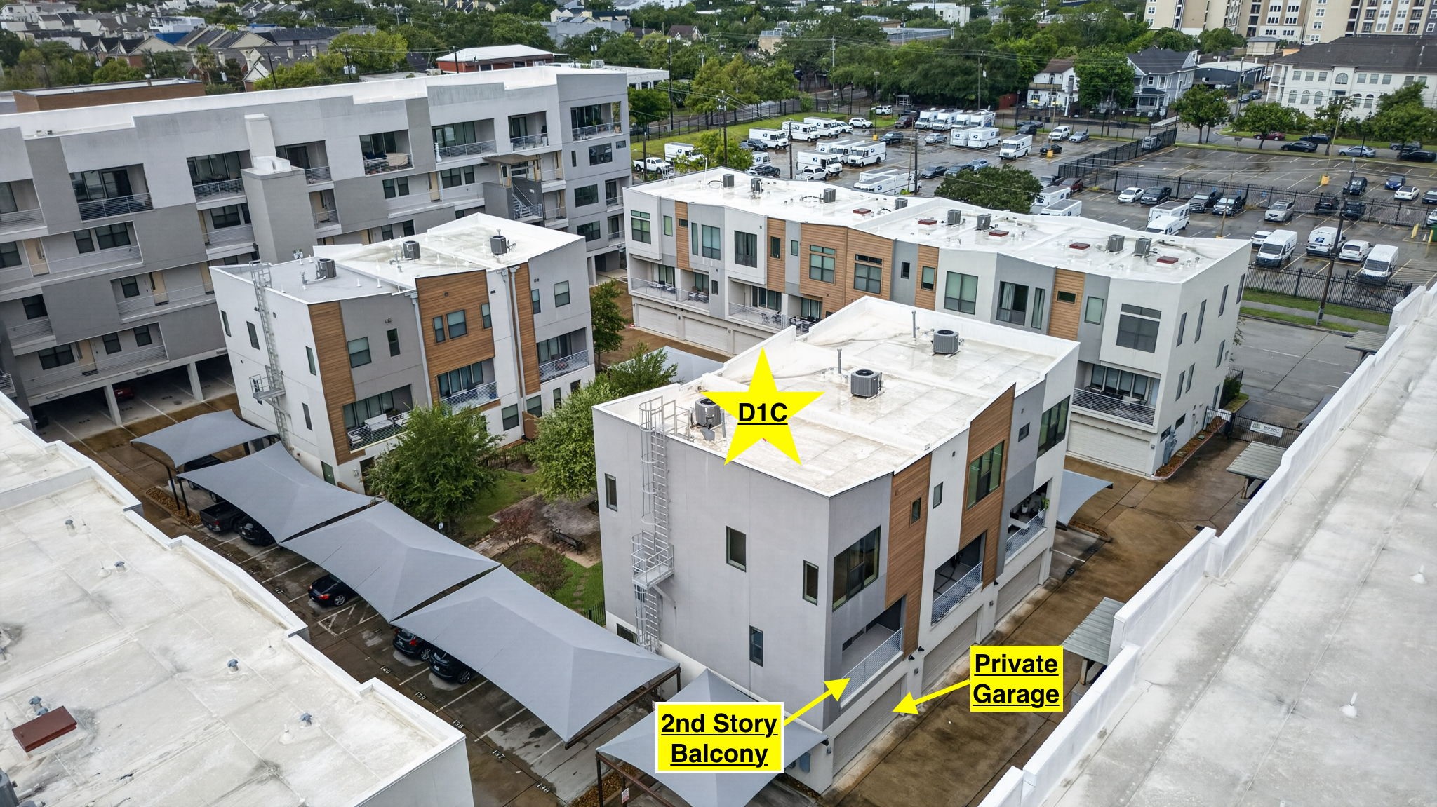 This unit has its own private garage
