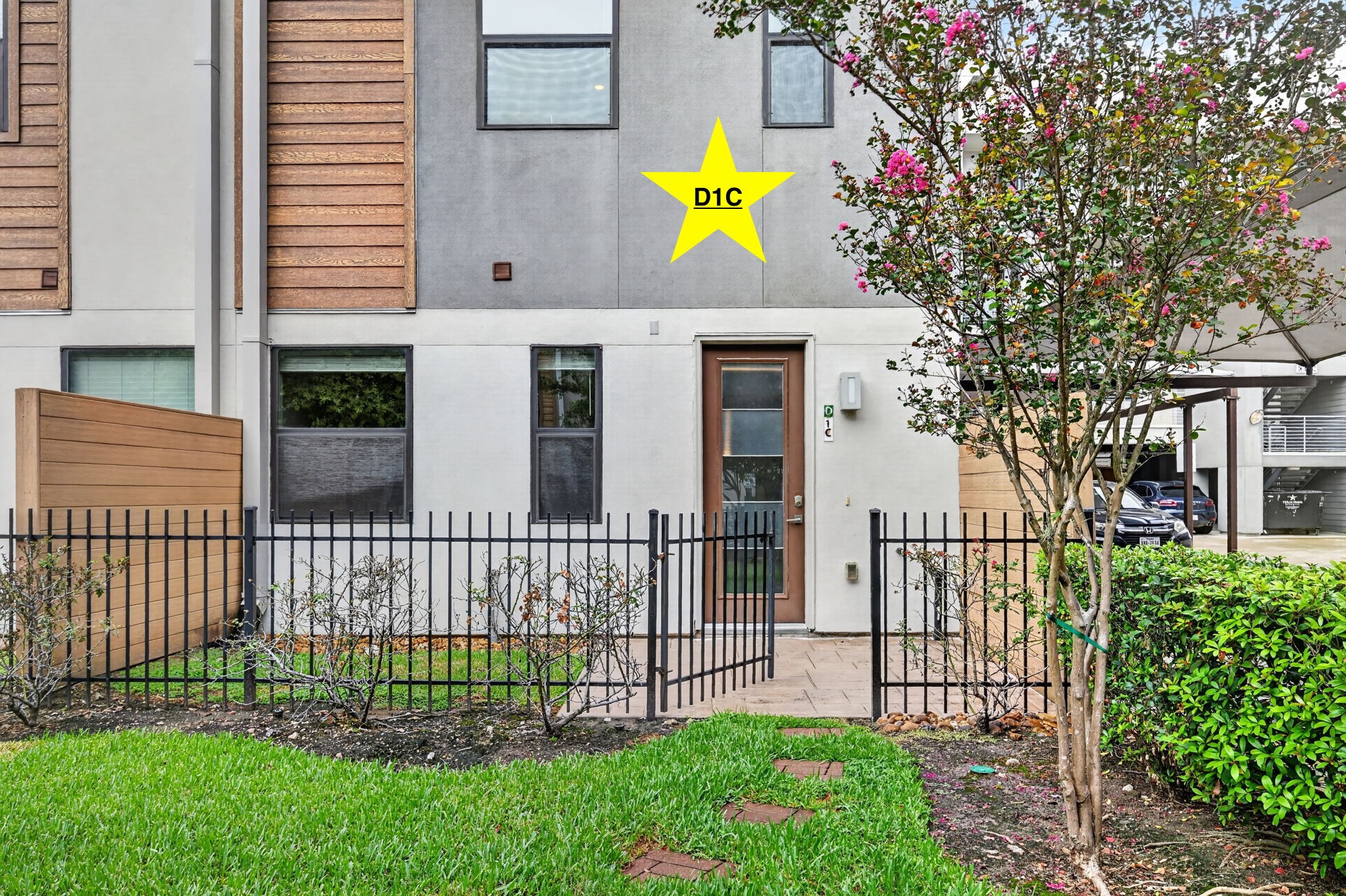 This T/H has a fenced yard, perfect for furbabies
