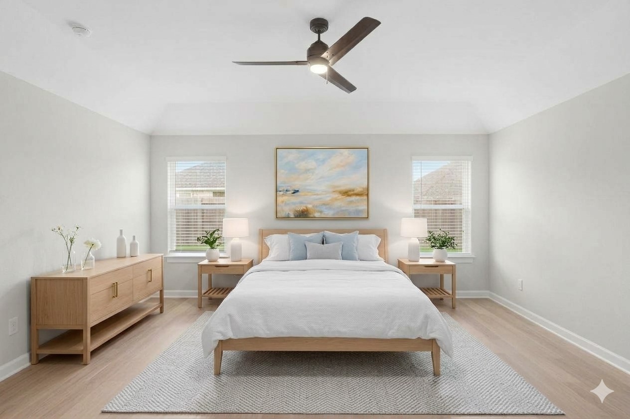 Massive primary bedroom (virtually staged) Massive primary bedroom (virtually staged)