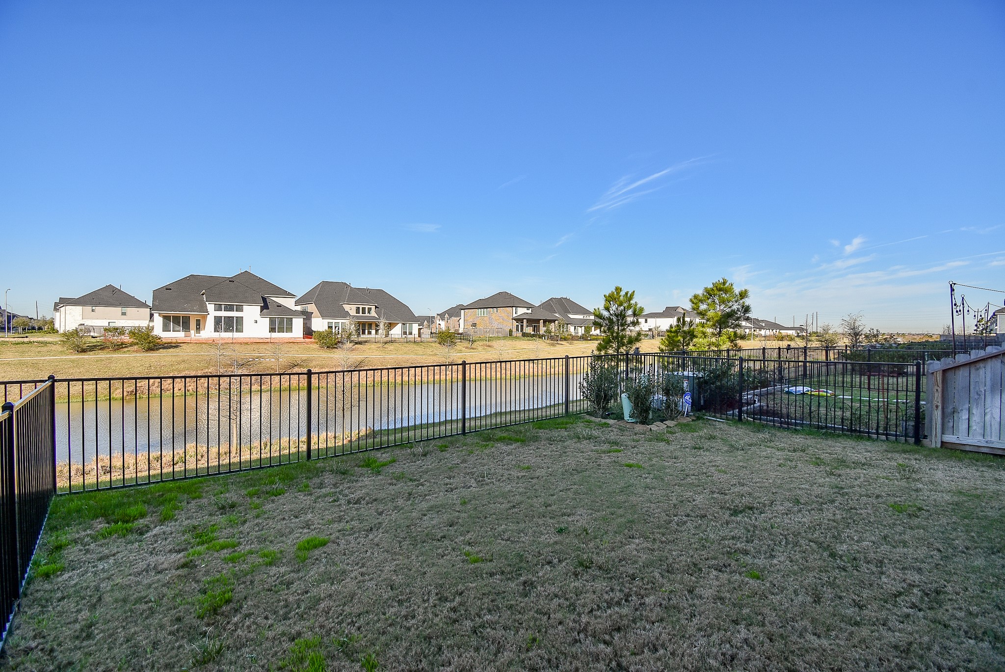 The backyard is the perfect size and offers an amazing view.