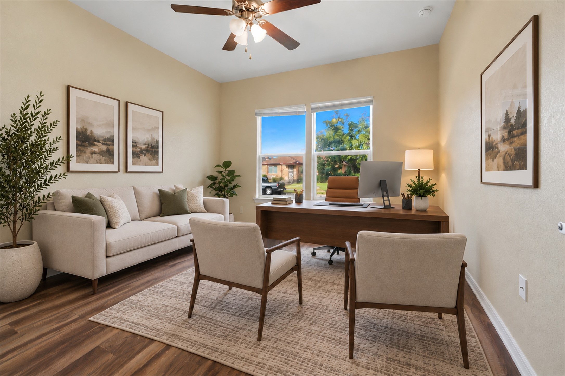 Bedroom Virtually Staged as Office