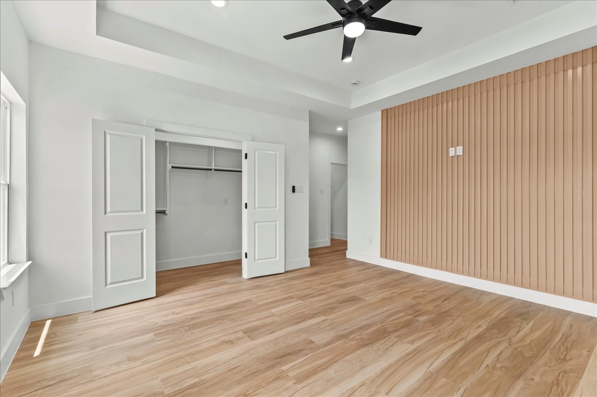 Unit A - Luxurious primary suite.Accent Wall design may vary. Pictures are from a previous build.