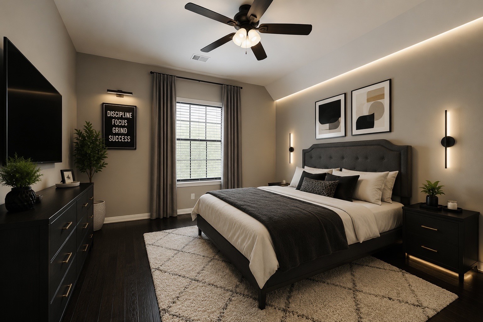 virtual stage for a clean modern look for your one of your guestrooms.