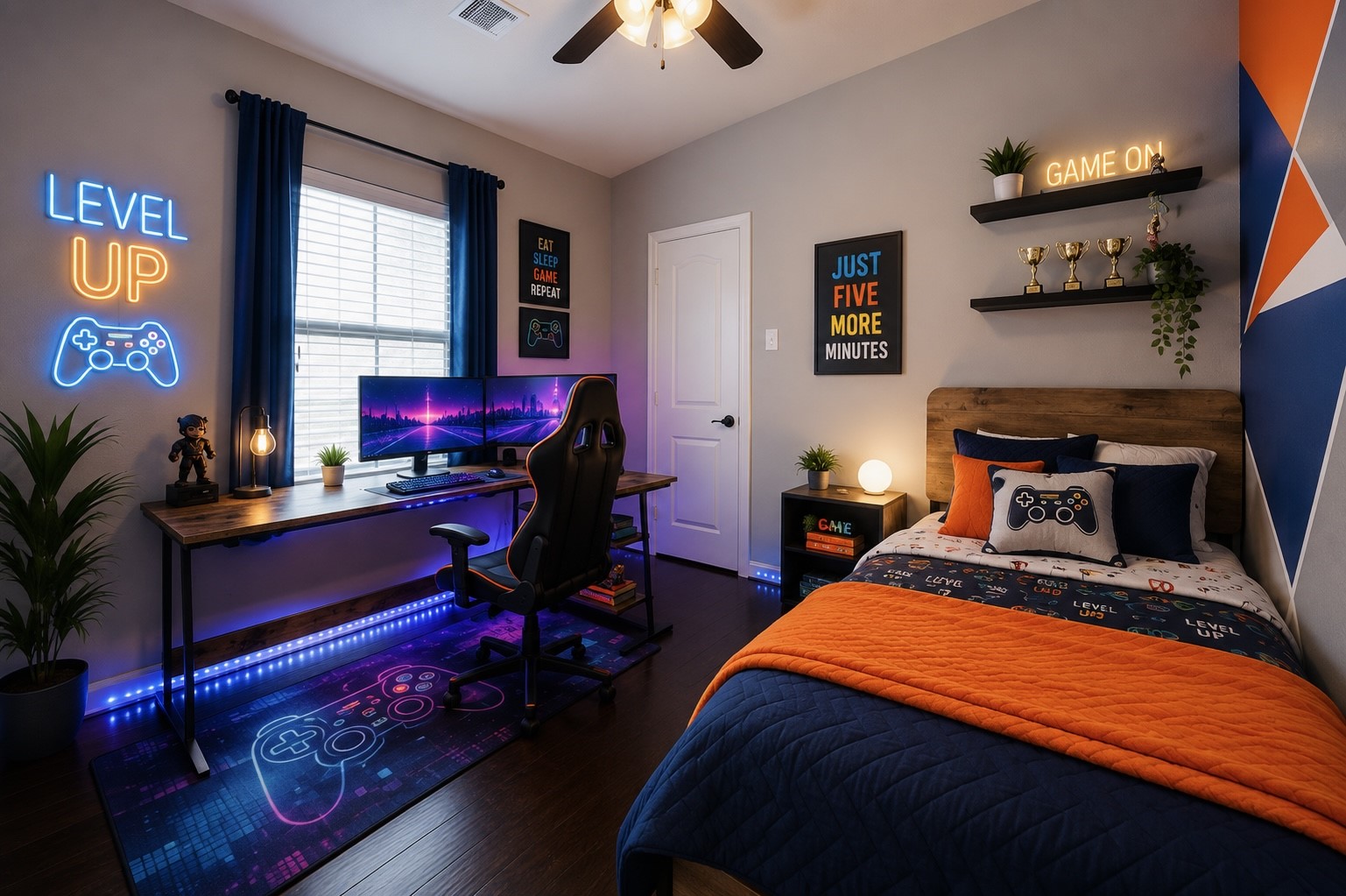 virtual stage of how you can transform the room into a kids dream look.