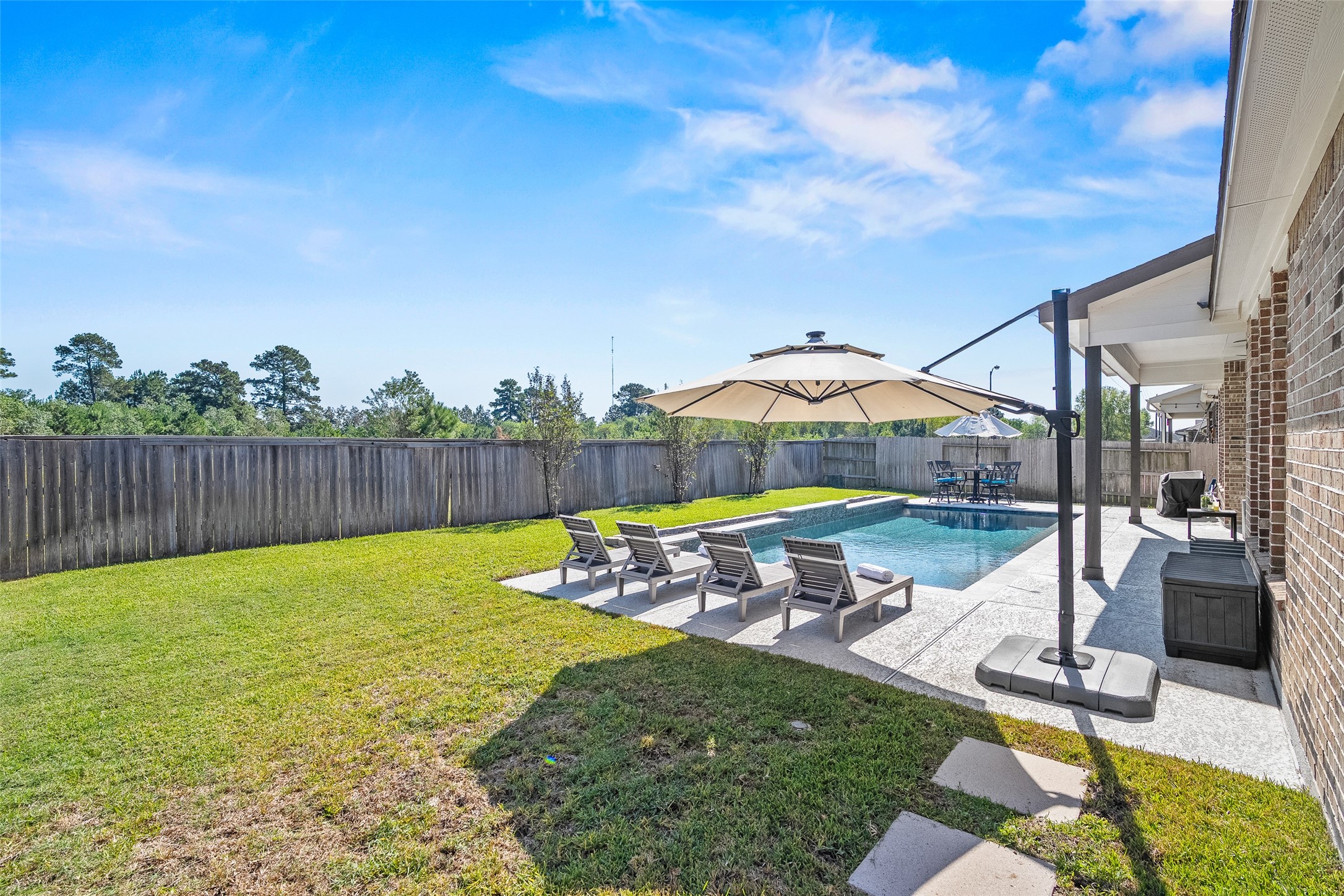 Plenty of space for lounging or playing.  The sunrise from this angle is beautiful!