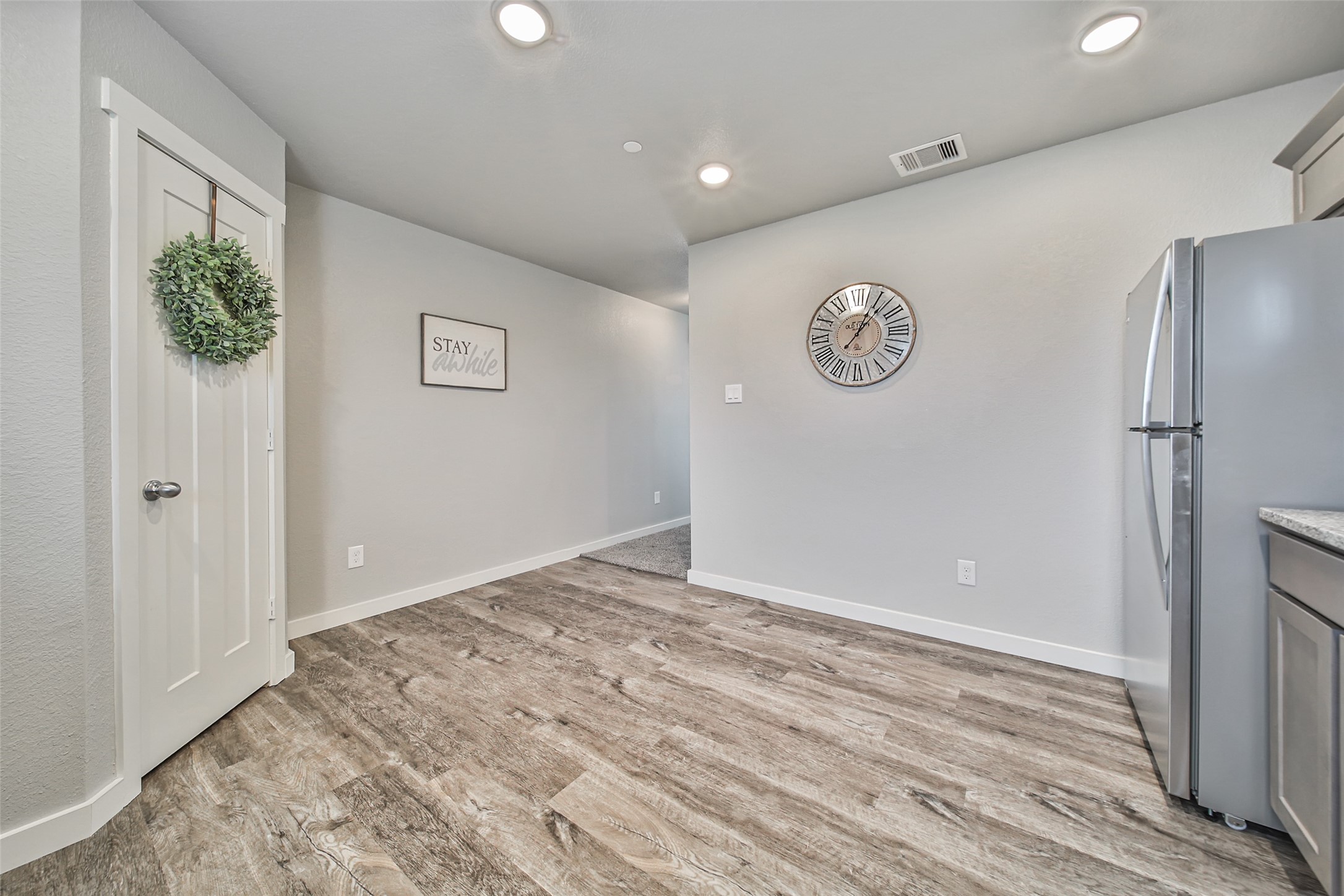Kitchen has pantry with adequate food storage