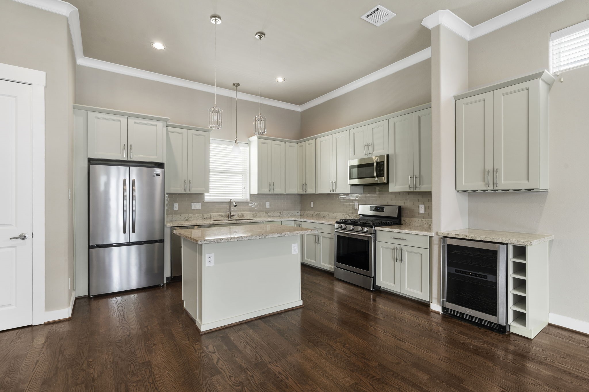 All stainless steel appliances are included with the sale of the home, offering a move-in-ready kitchen.