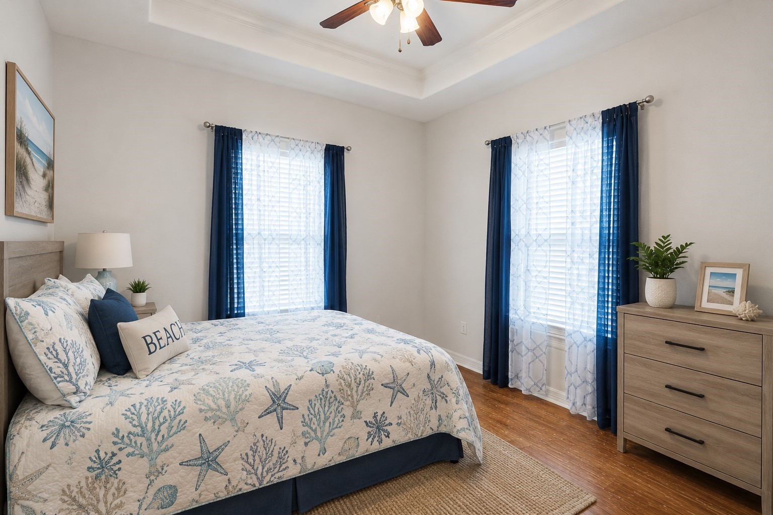 Guest bedroom virtually staged