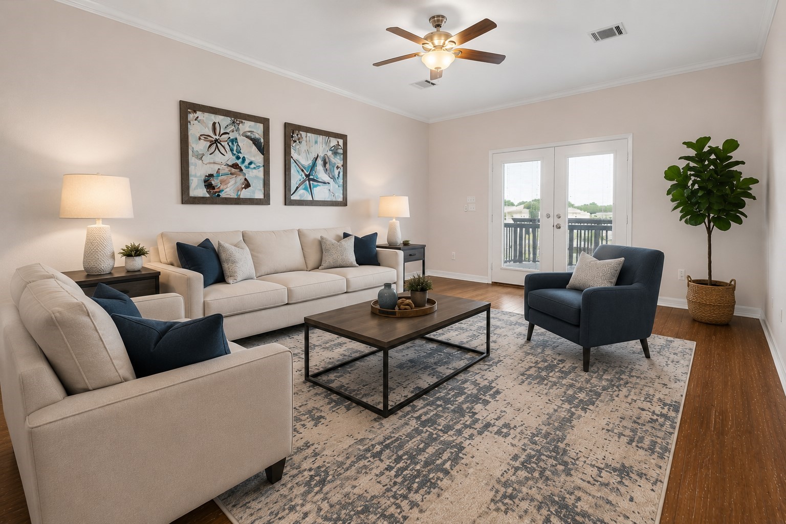 Virtually staged living room Virtually staged living room