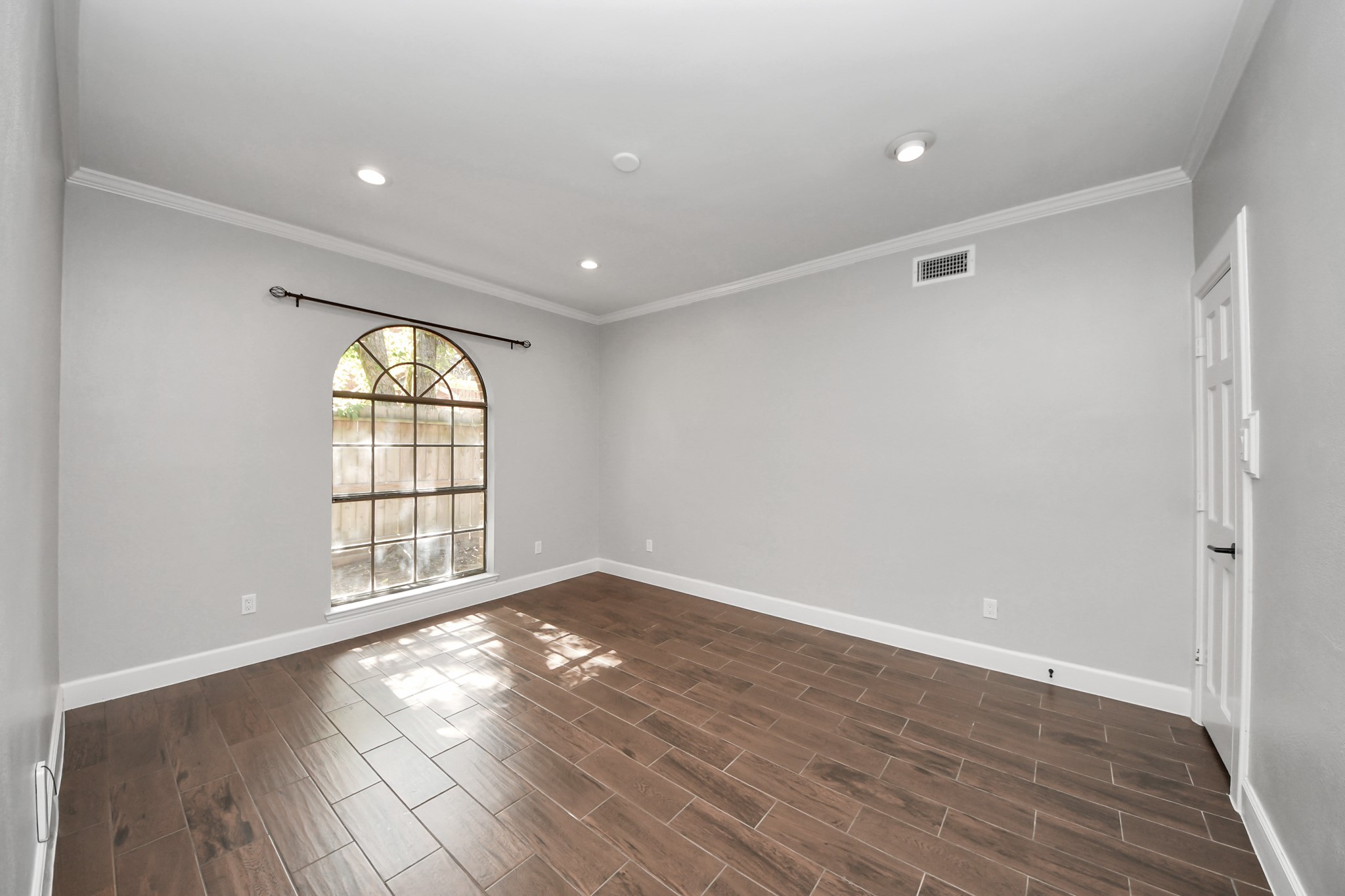 Spacious bedroom/office/study on first floor; very functional space with it's own closet