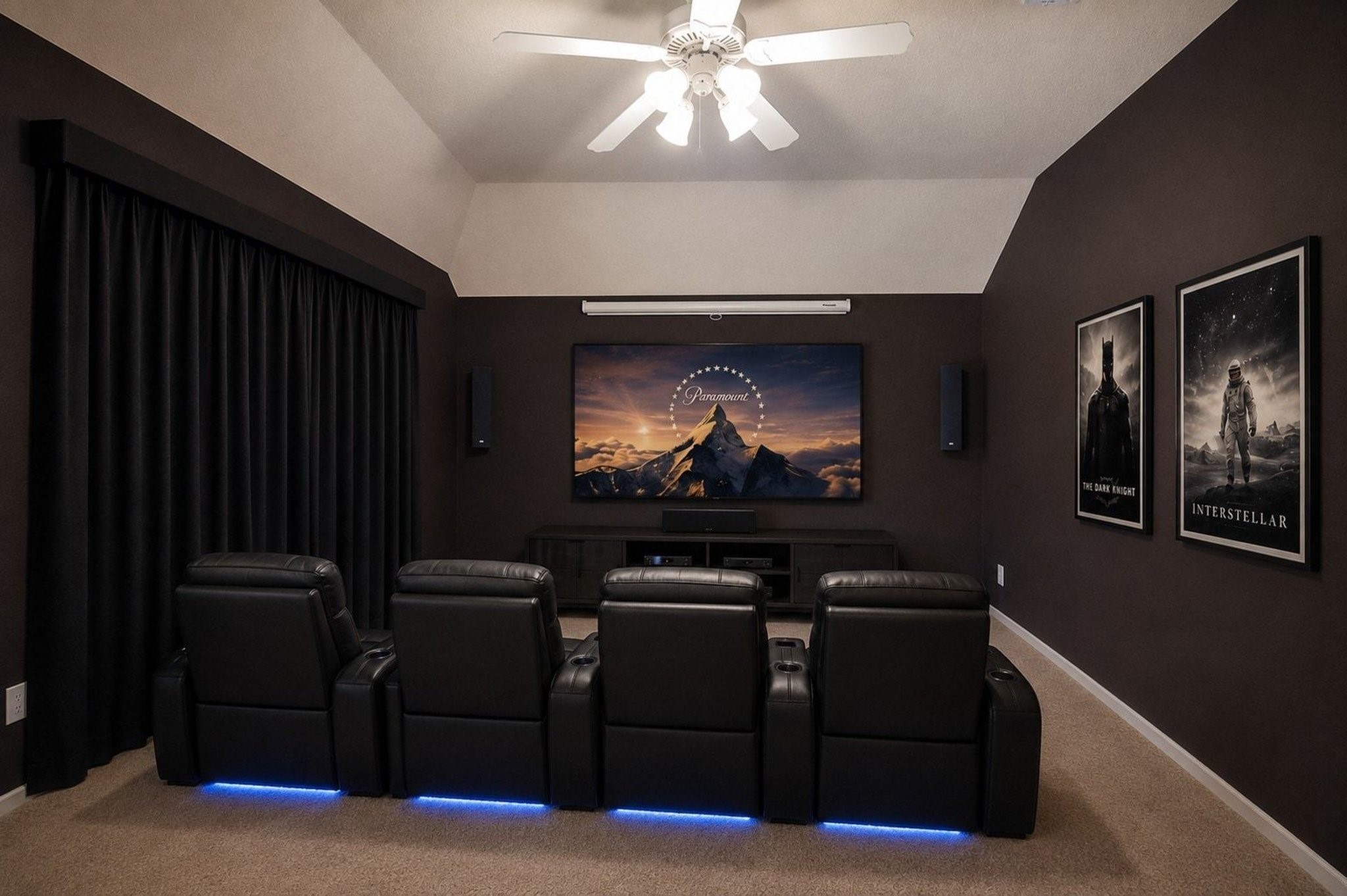 Discover the ultimate entertainment haven in this virtually staged media/game room, perfect for relaxation and fun.