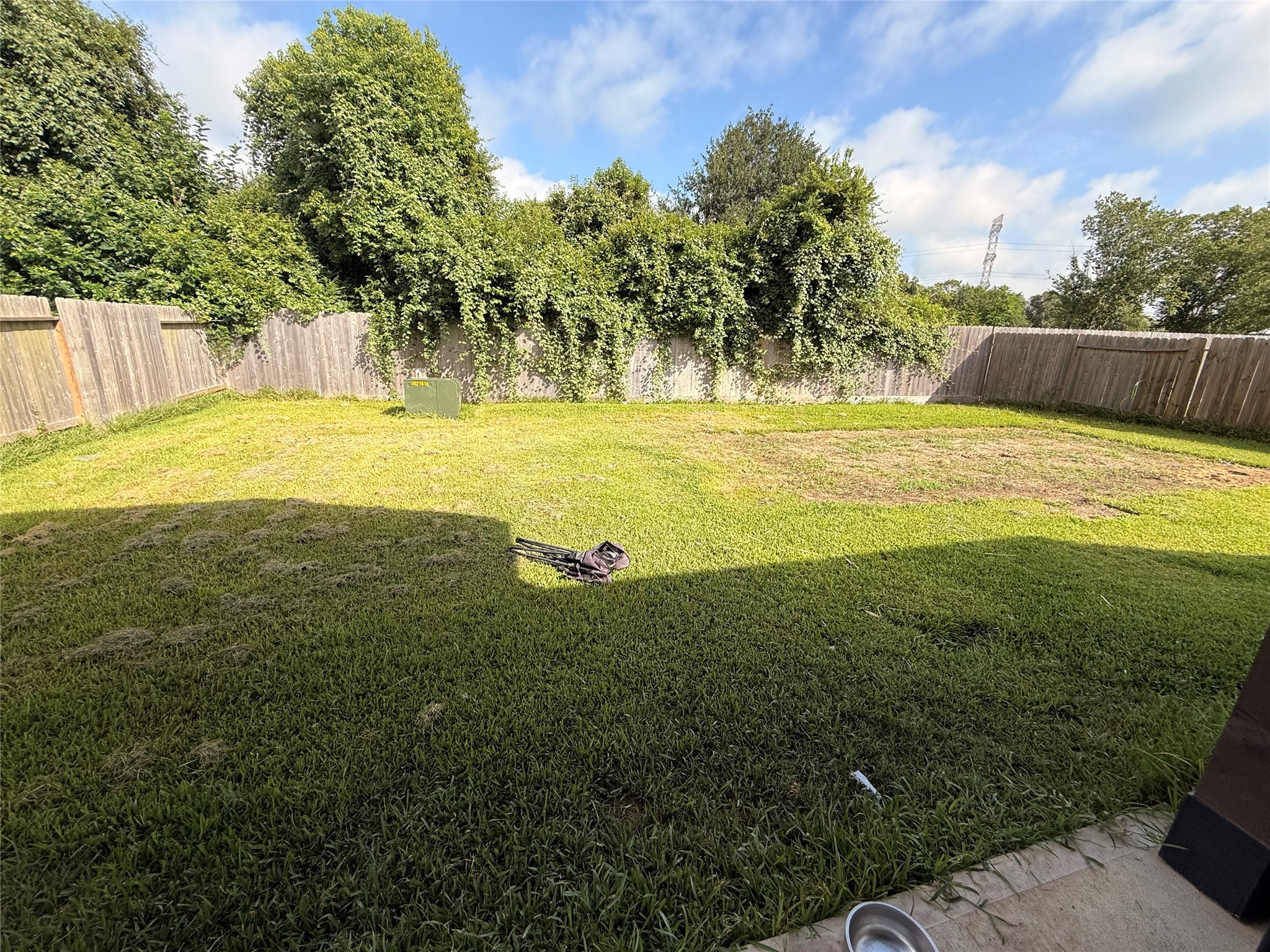 spacious backyard