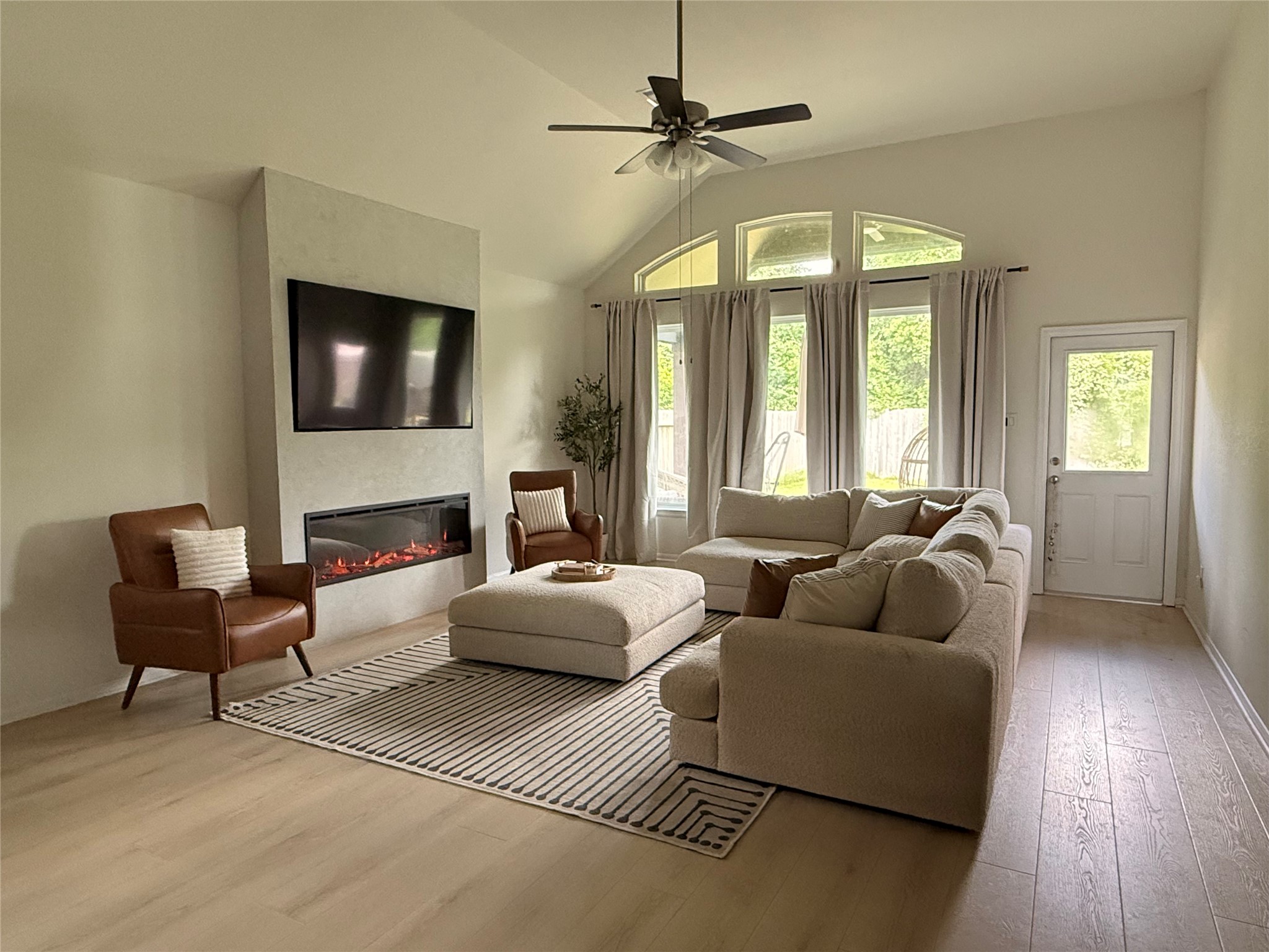 Living room with Custom Fireplace Living room with Custom Fireplace