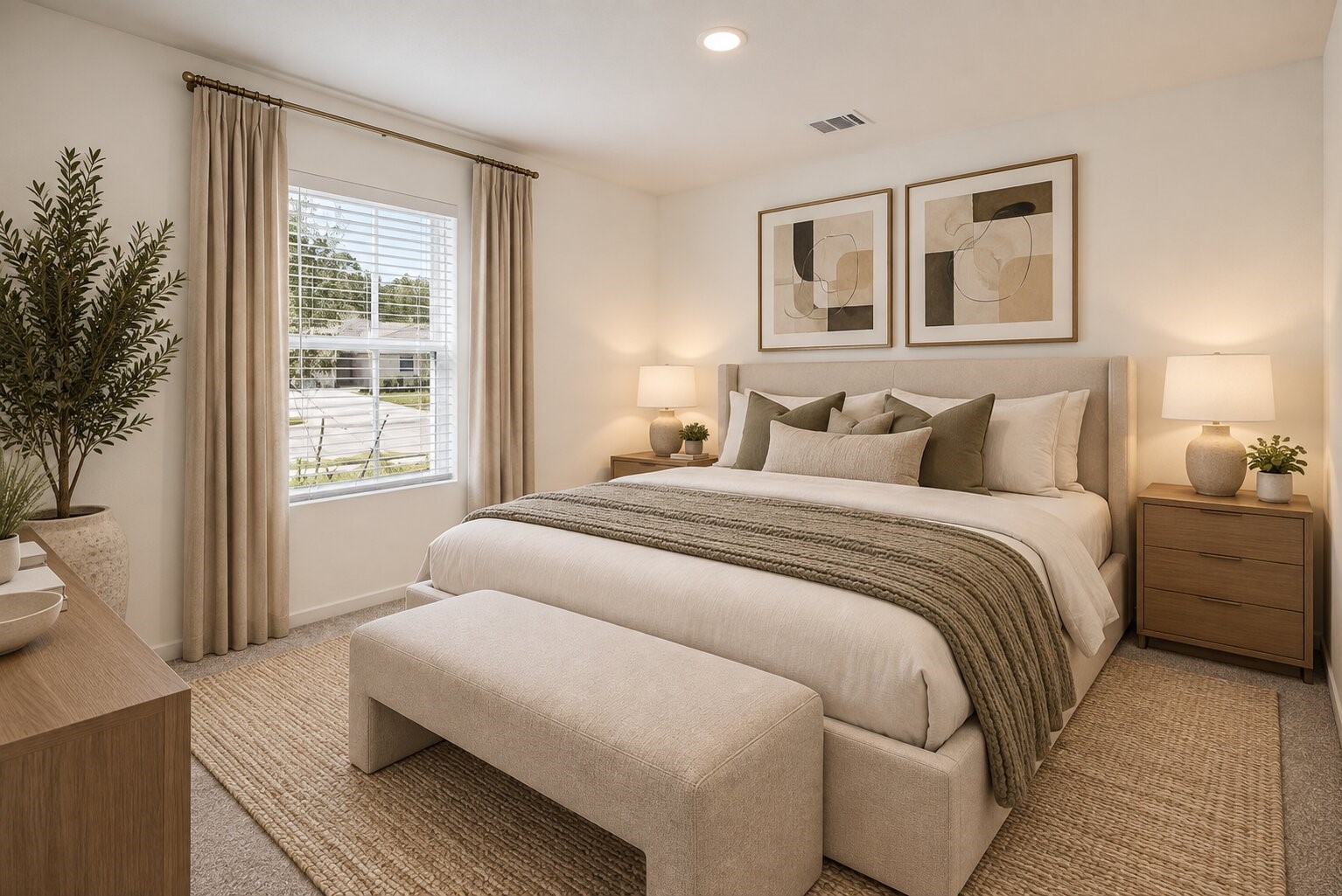 **Virtually Staged** Clean lines and a flexible layout make this bedroom easy to personalize, with plenty of potential for a cozy and functional setup.