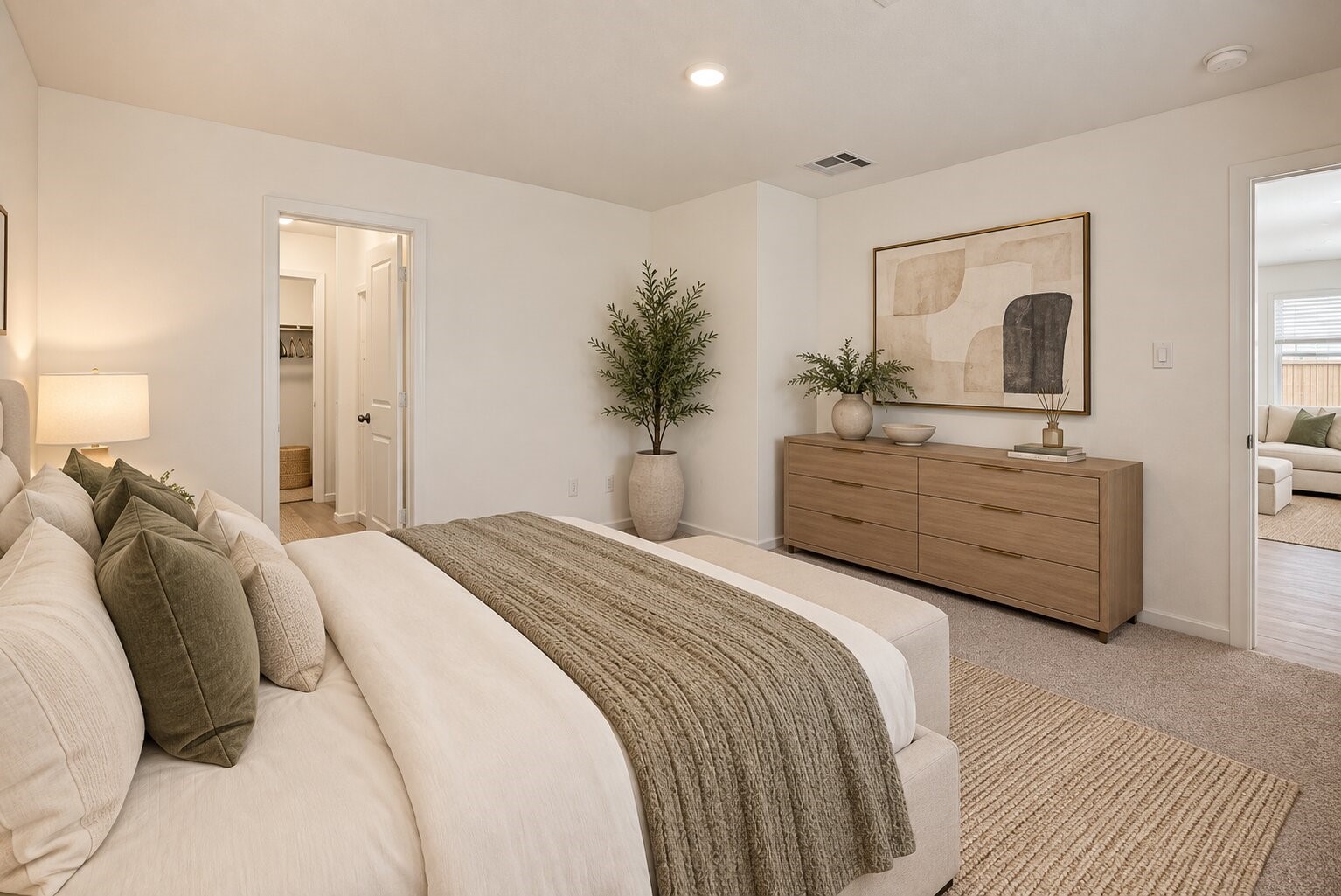 **Virtually Staged** A comfortable and versatile bedroom ready to become exactly what you need. Whether thats a restful retreat, guest room, or personalized space.