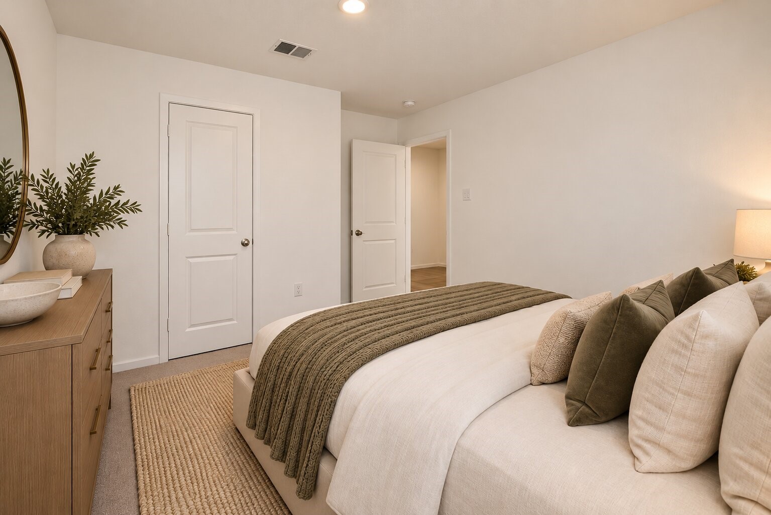 **Virtually Staged** More than just a place to sleep. The spacious primary suite offers an easy flow to the private bath and closet, bringing everyday comfort and convenience together.