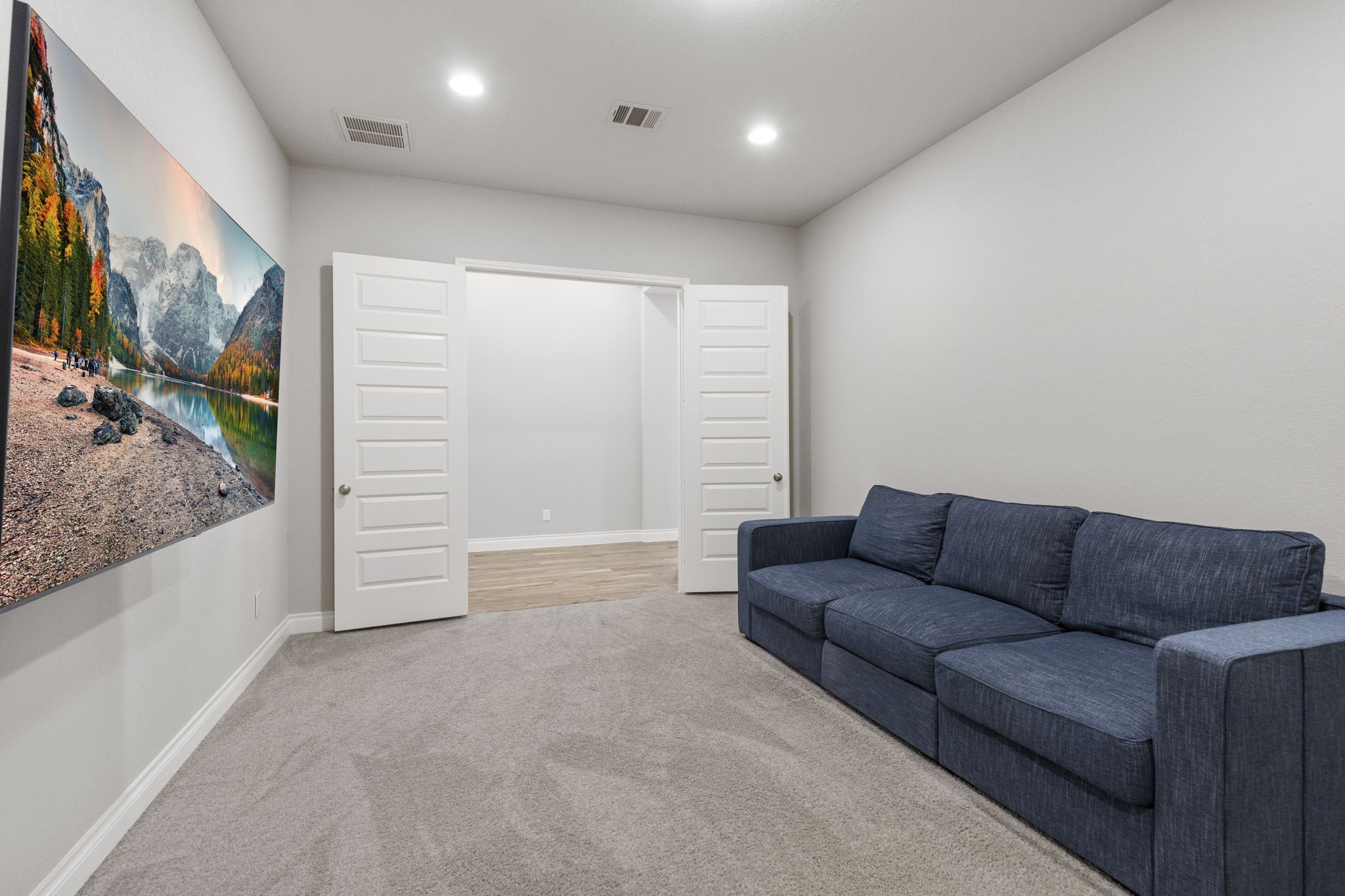 Media/flex room. Great for home gym or crafting area. Media/flex room. Great for home gym or crafting area.