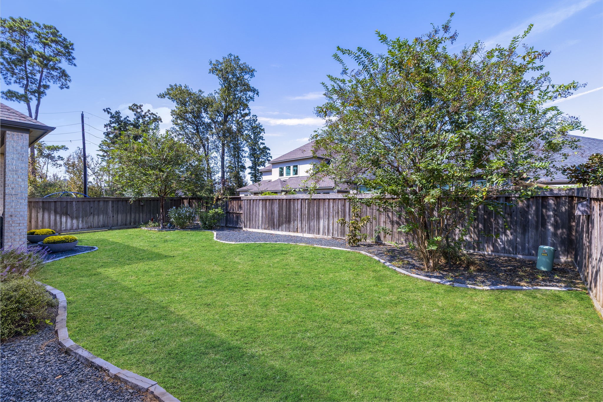 Backyard with landscaping