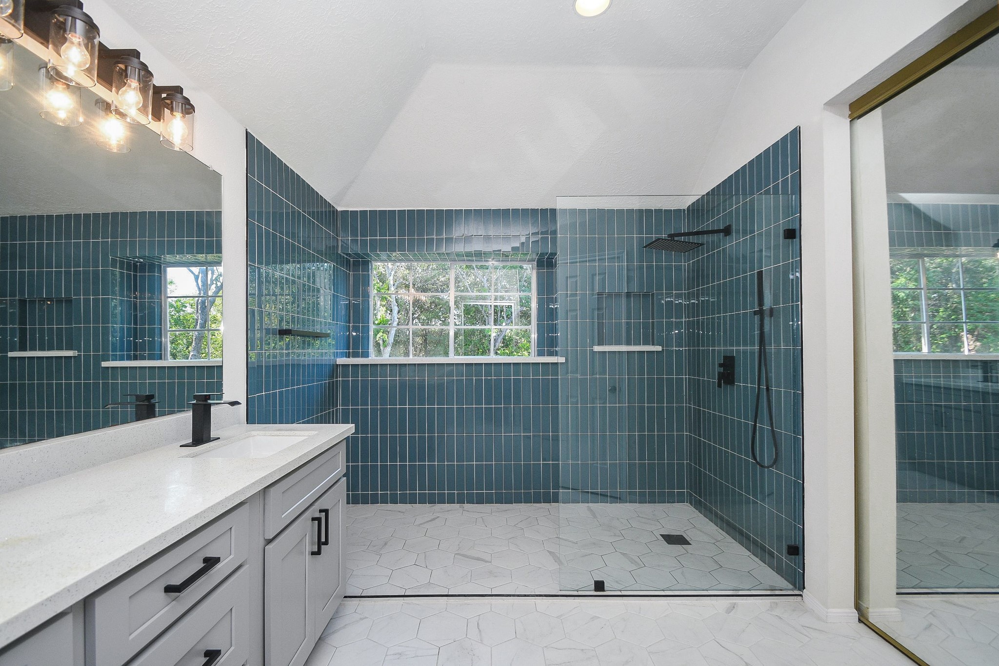 This is not virtually staged. You are seeing this awesome large shower in the Primary Bath!
