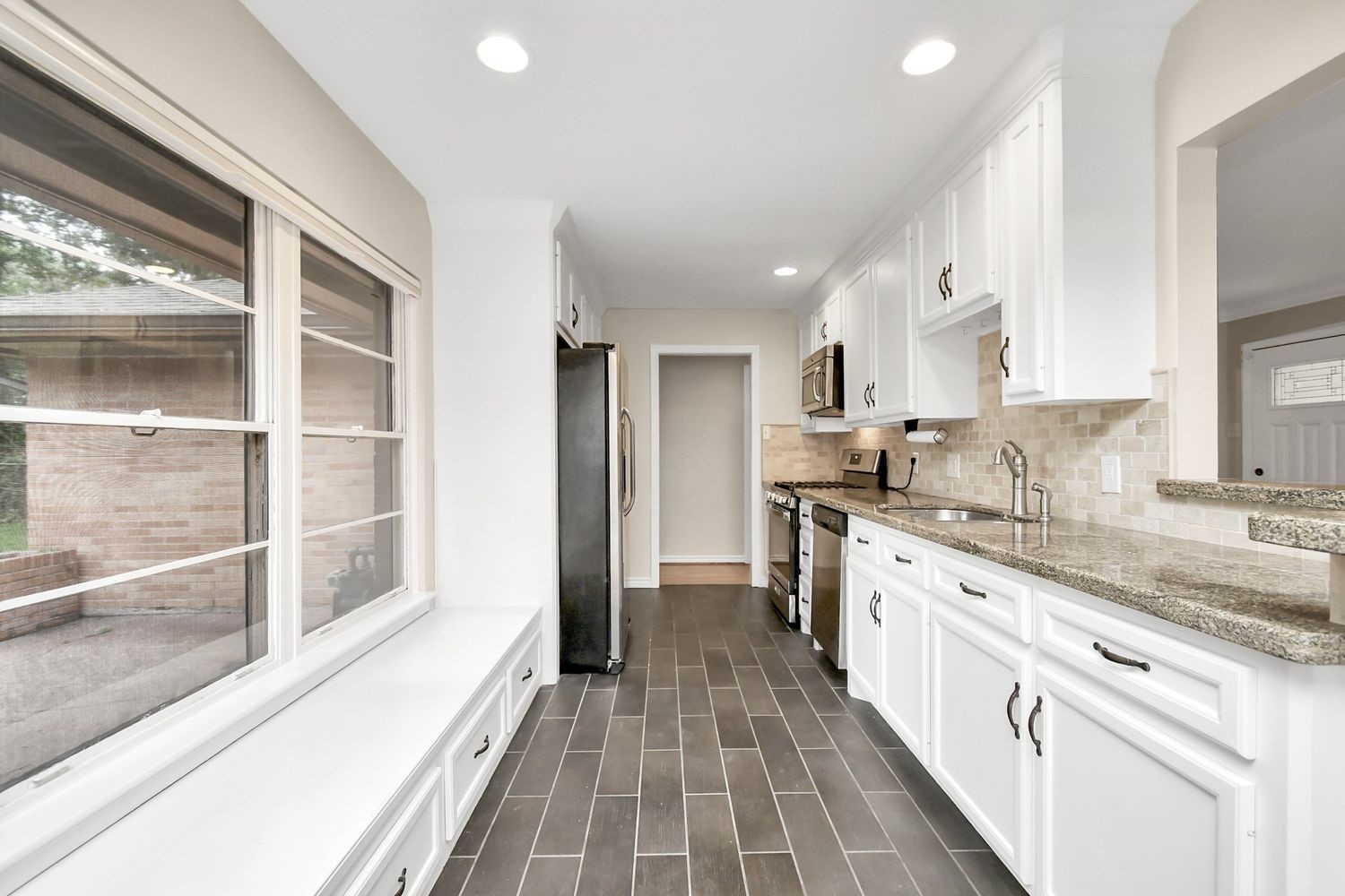 Gallery style kitchen