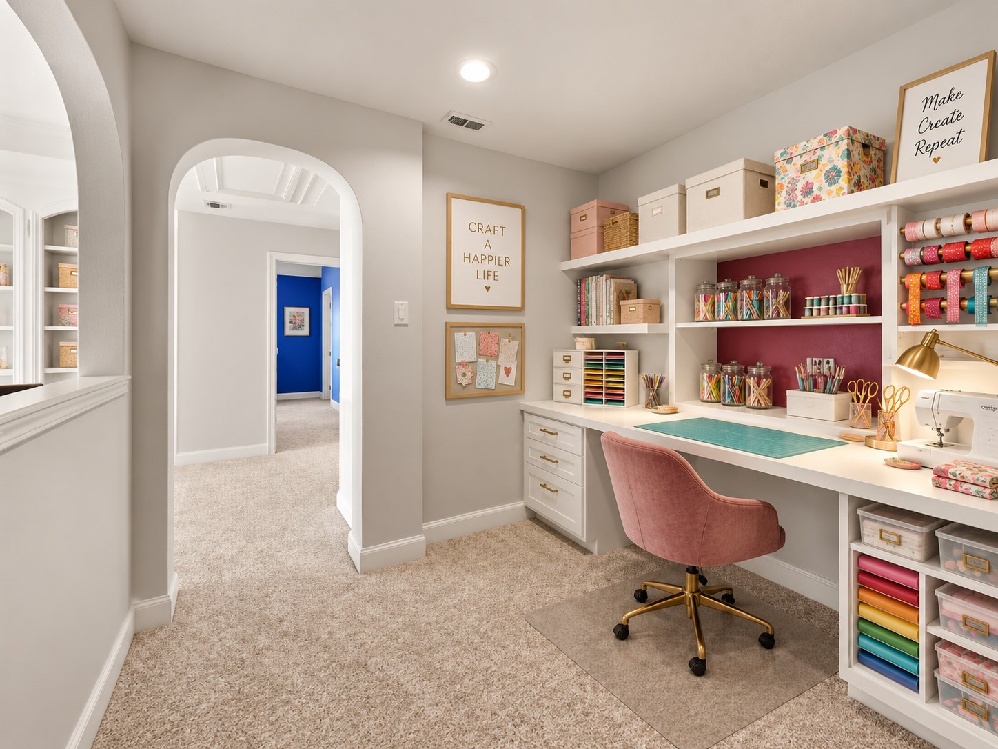 **Virtually Staged** upstairs desk area.