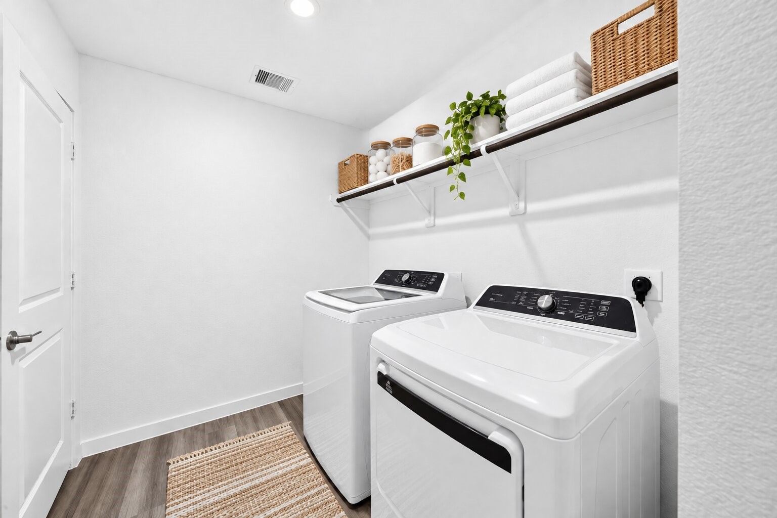 Washer and dryer included if desired, plus extra closet space perfect for storing household essentials.