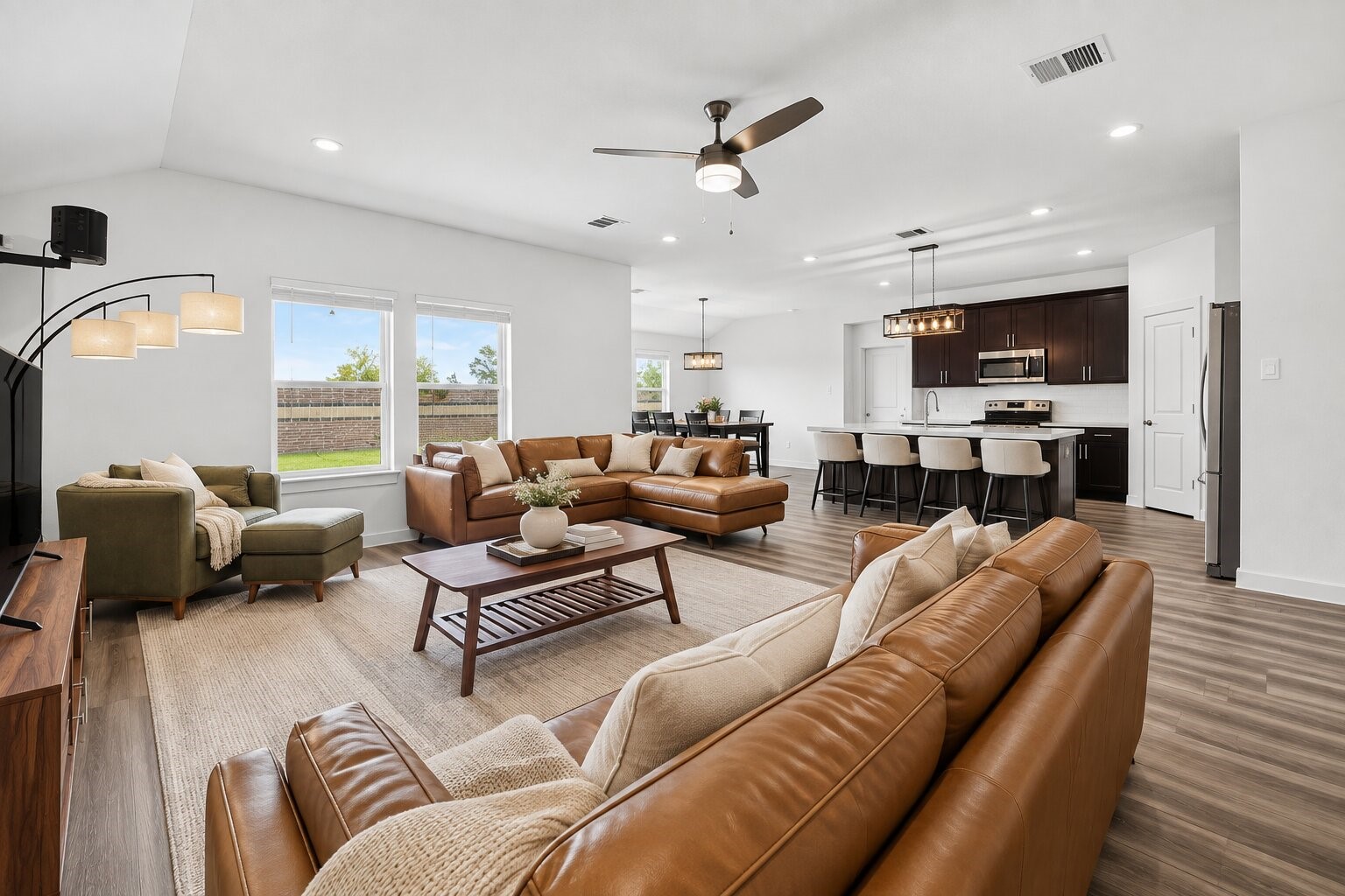 A living space ready for movie nights, everyday relaxation, and memorable gatherings.