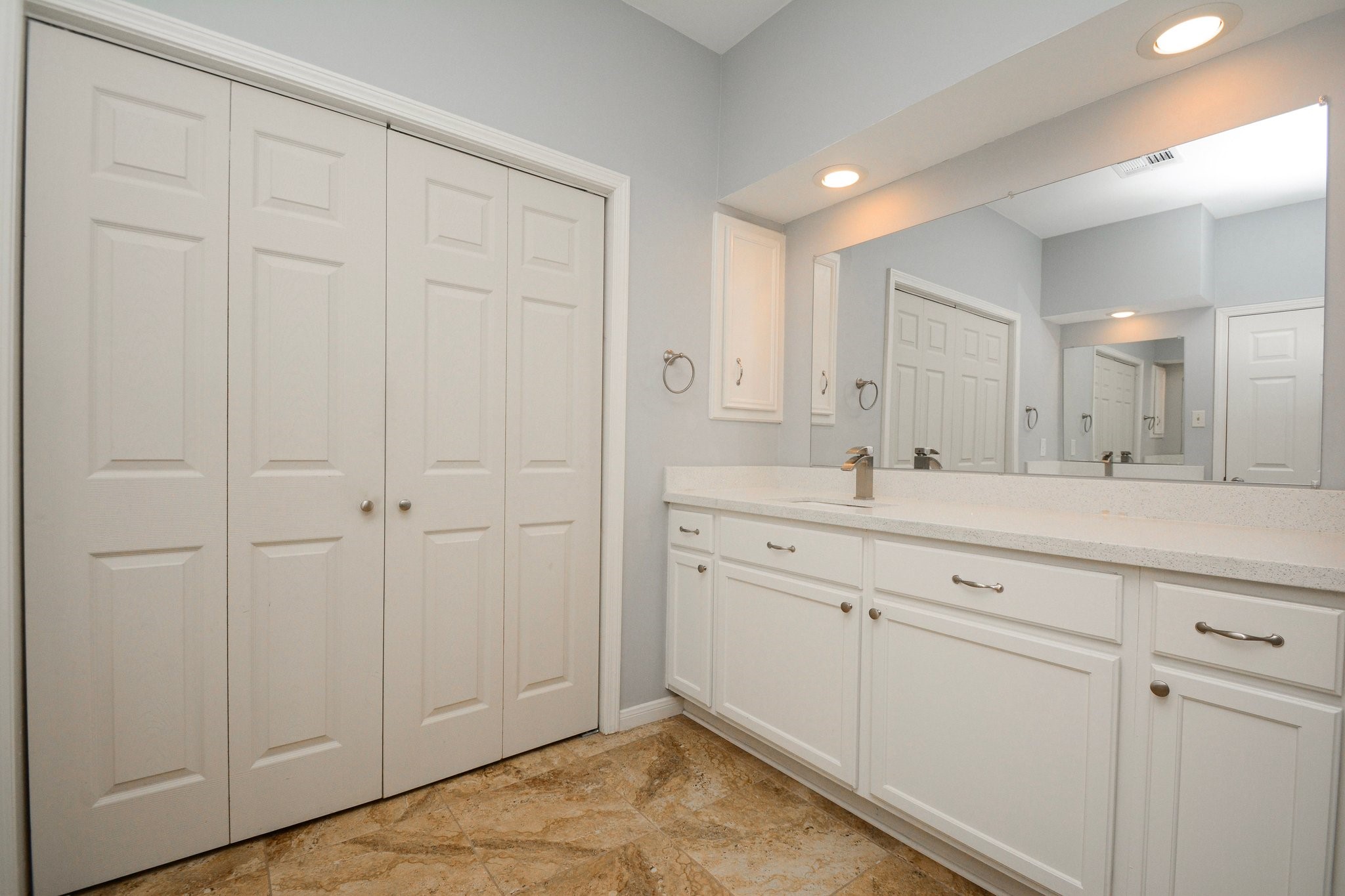 Primary bathroom with double sinks
